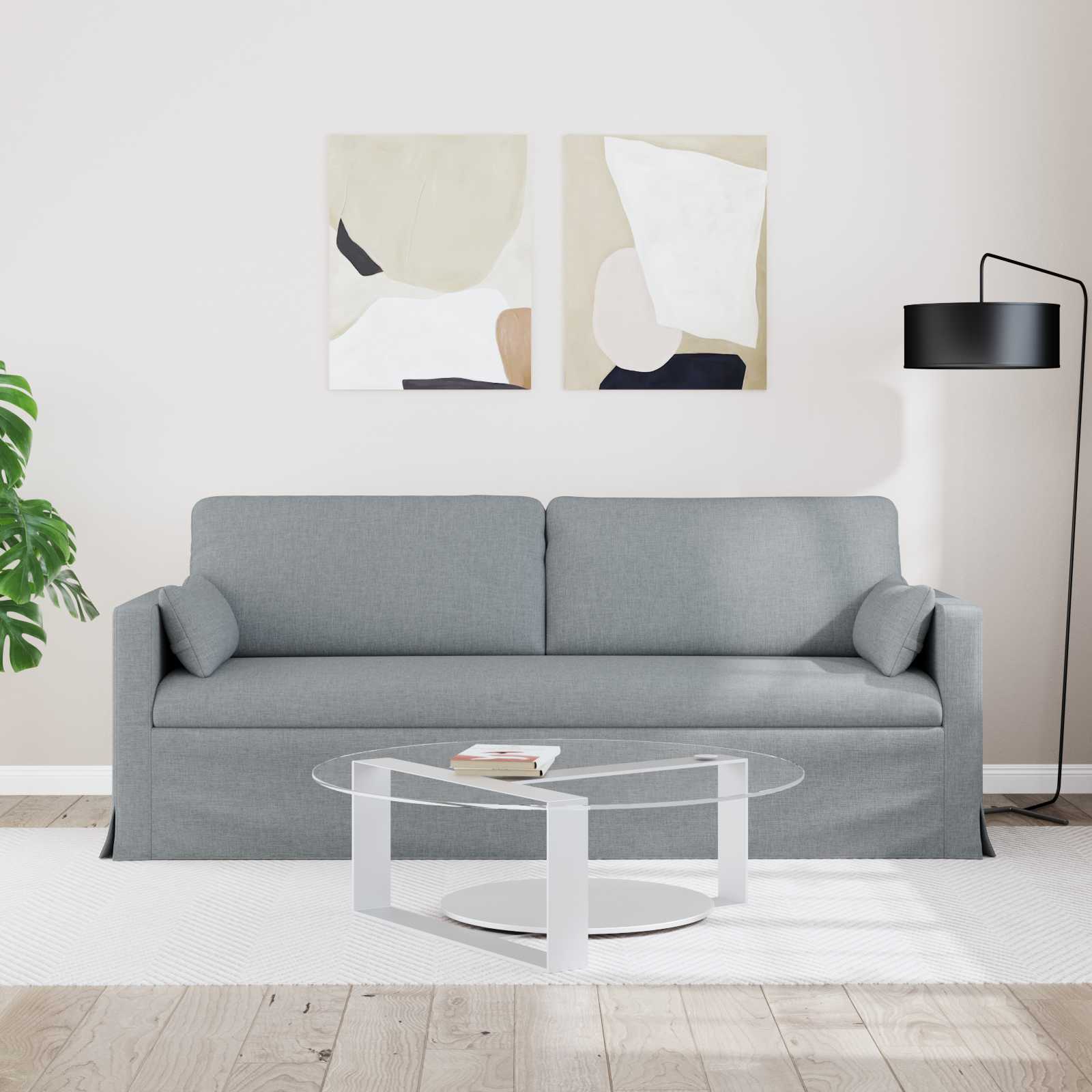 Sofa Hellgrau 78 x 78 x 80 cm Stoff