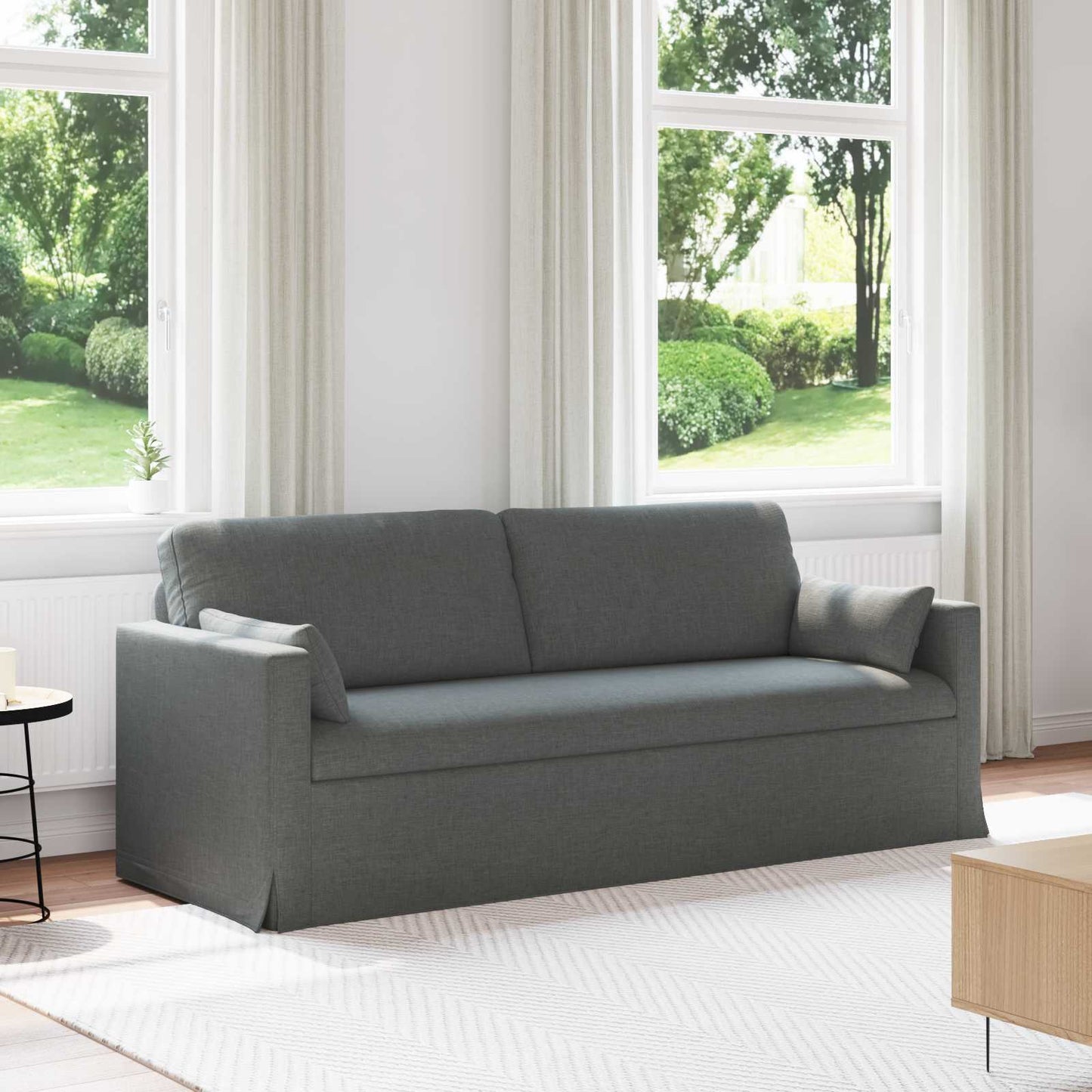 Sofa Dunkelgrau 198 x 78 x 80 cm Stoff