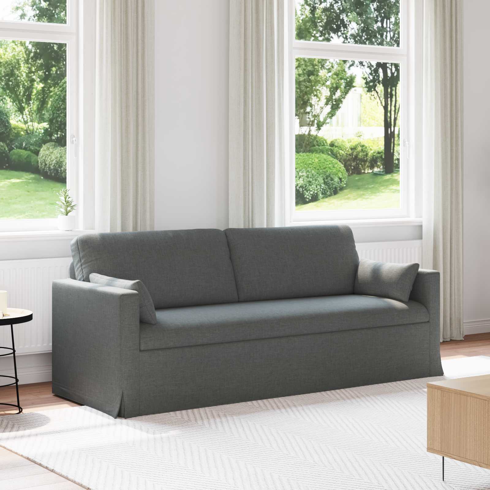 Sofa Dunkelgrau 198 x 78 x 80 cm Stoff
