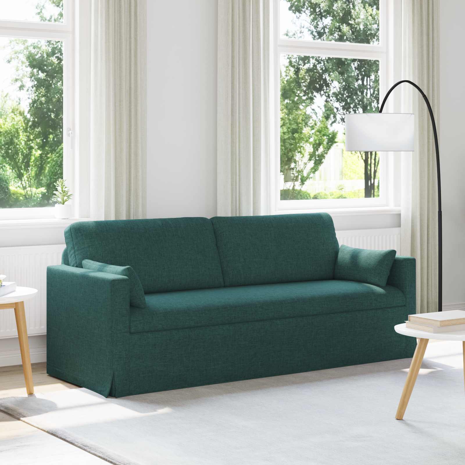 Sofa Dunkelgrün 198 x 78 x 80 cm Stoff