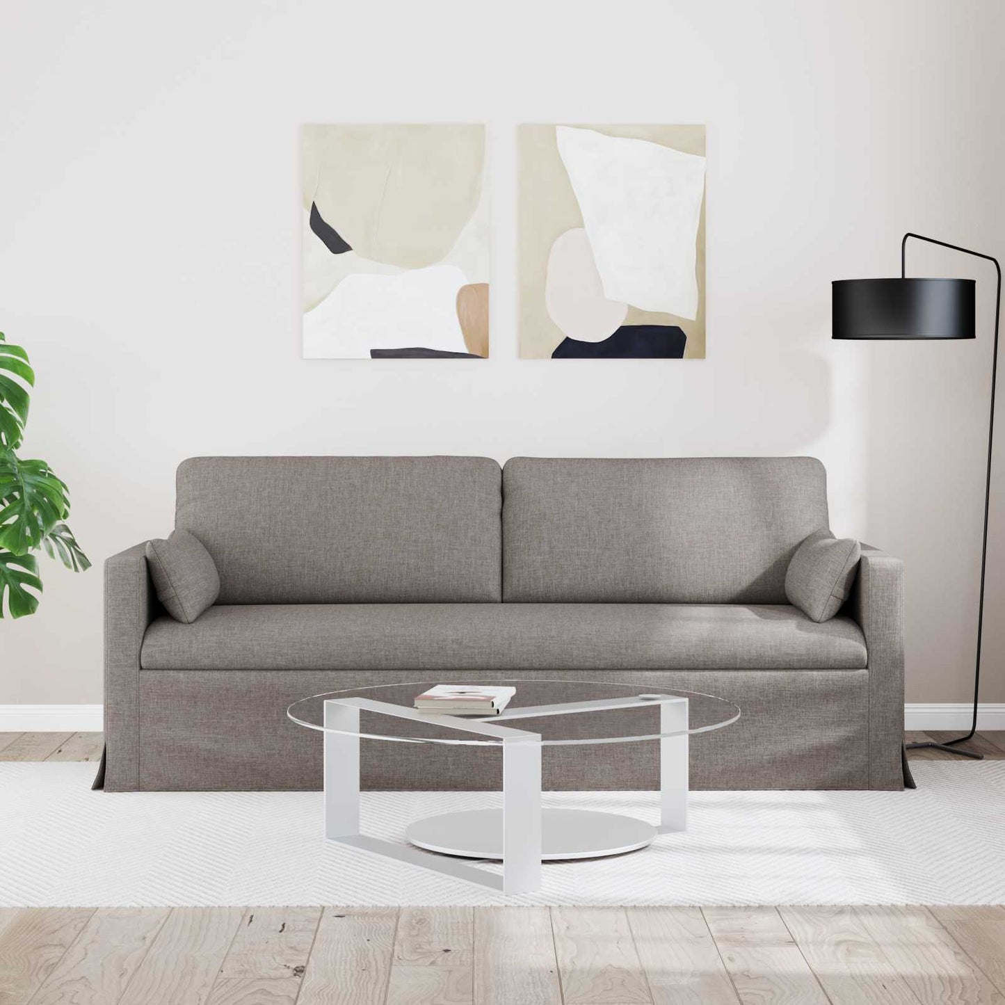 Sofa Taupe 198 x 78 x 80 cm Stoff