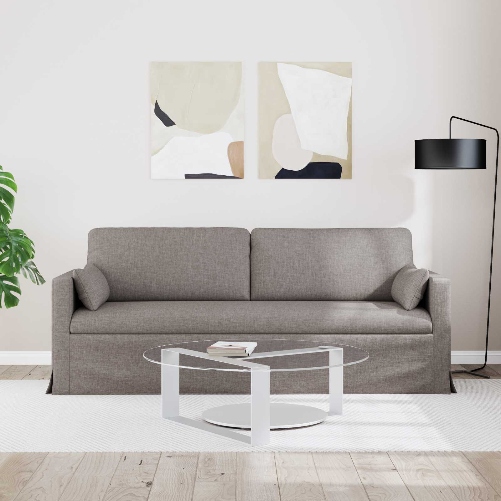 Sofa Taupe 198 x 78 x 80 cm Stoff