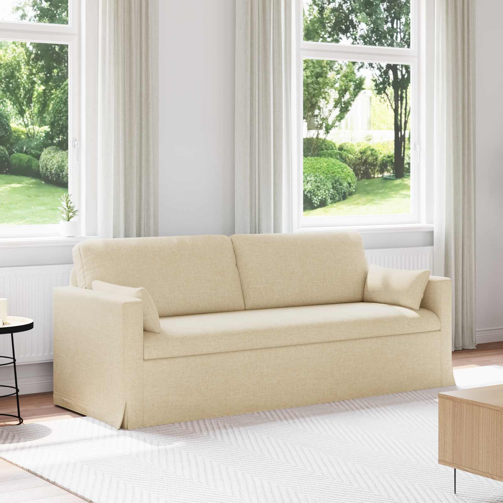 Sofa Creme 198 x 78 x 80 cm Stoff