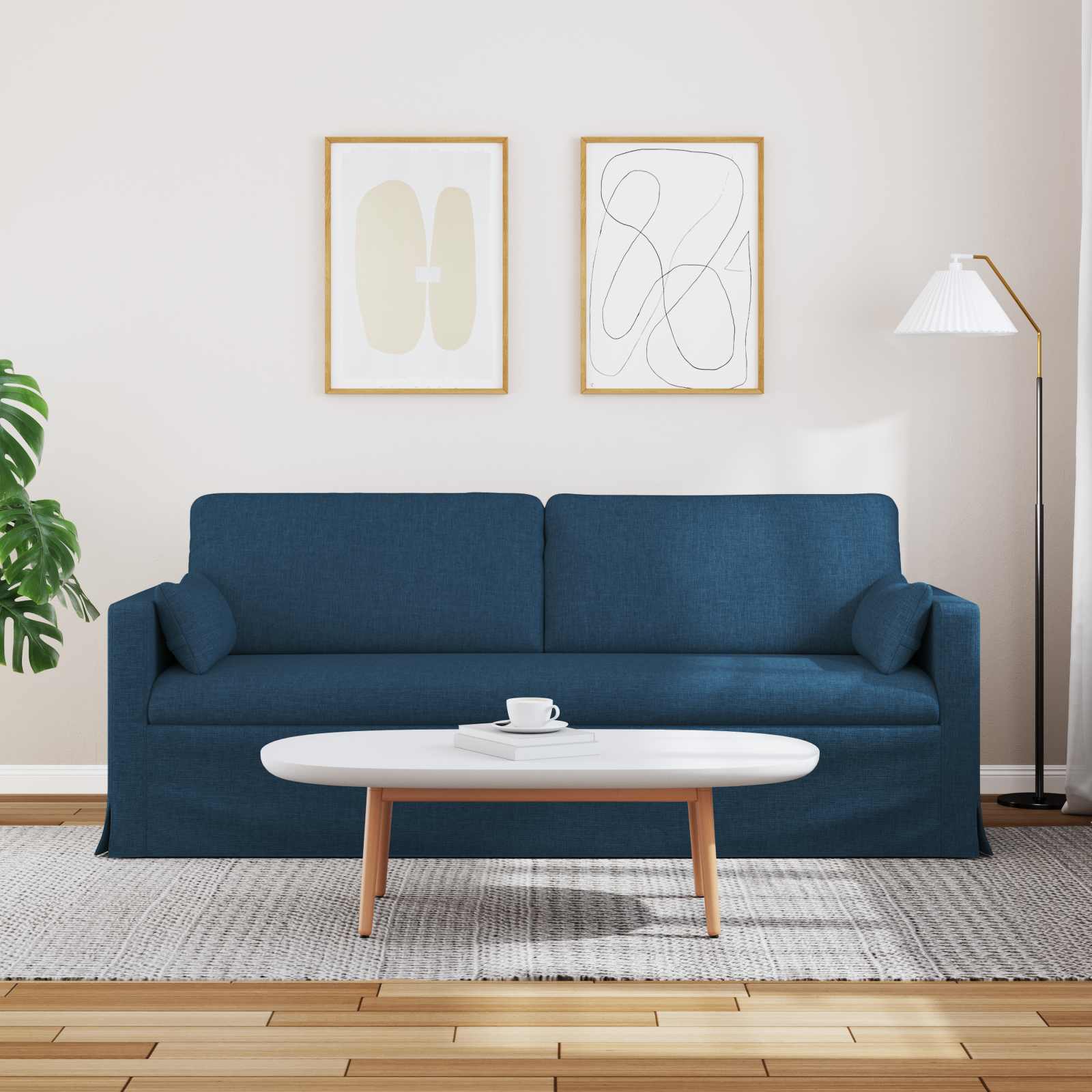 Sofa Blau 198 x 78 x 80 cm Stoff