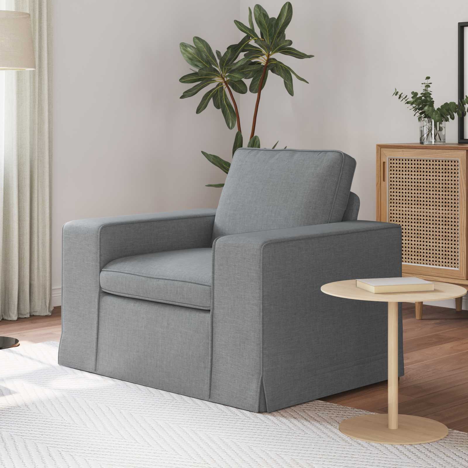 Sofa Hellgrau 103 x 80 x 82 cm Stoff