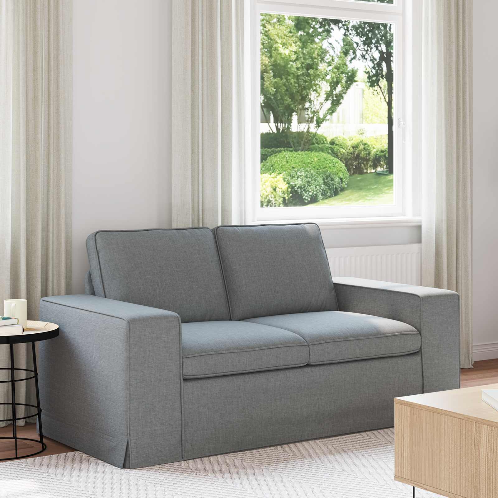 Sofa Hellgrau 162 x 80 x 82 cm Stoff