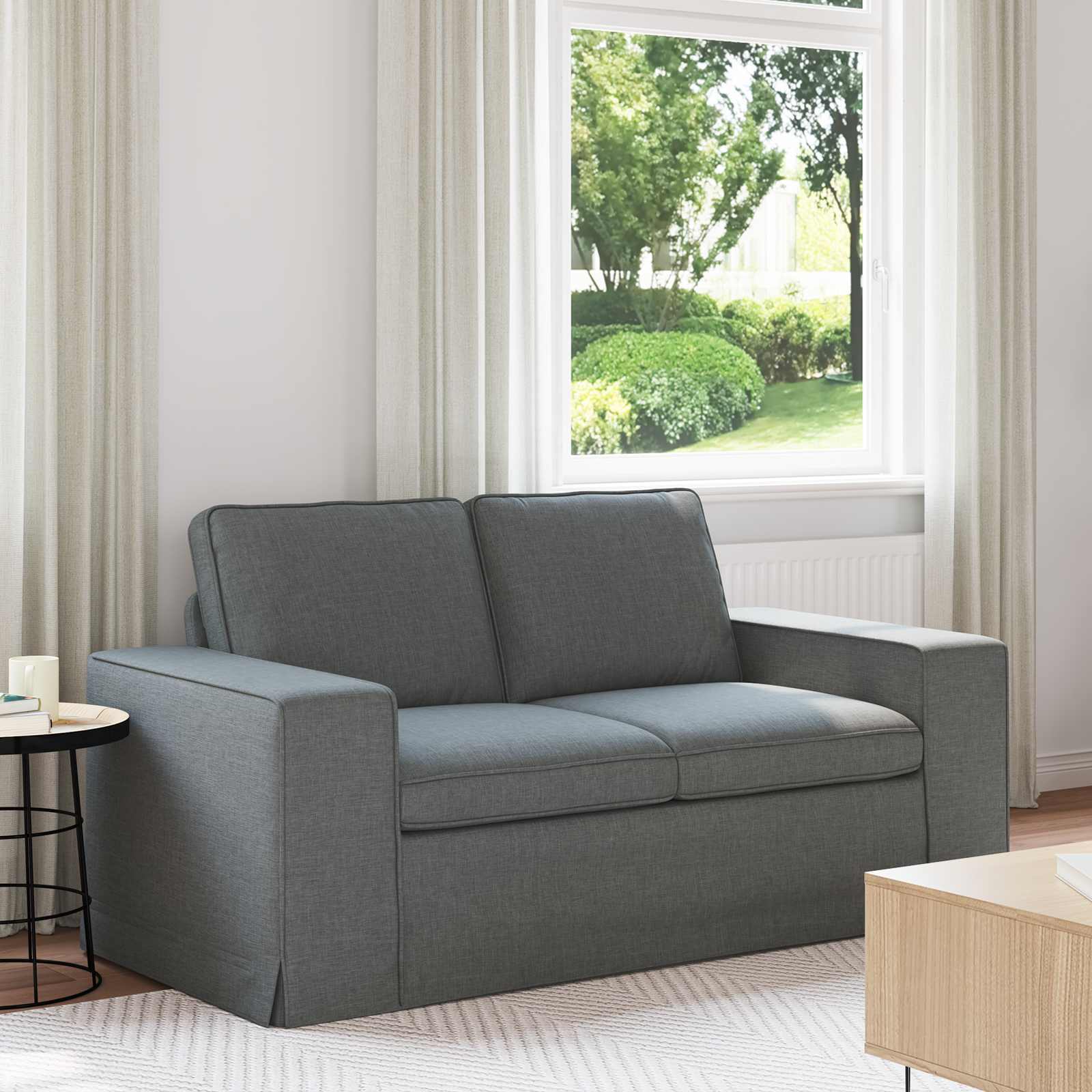 Sofa Dunkelgrau 162 x 80 x 82 cm Stoff