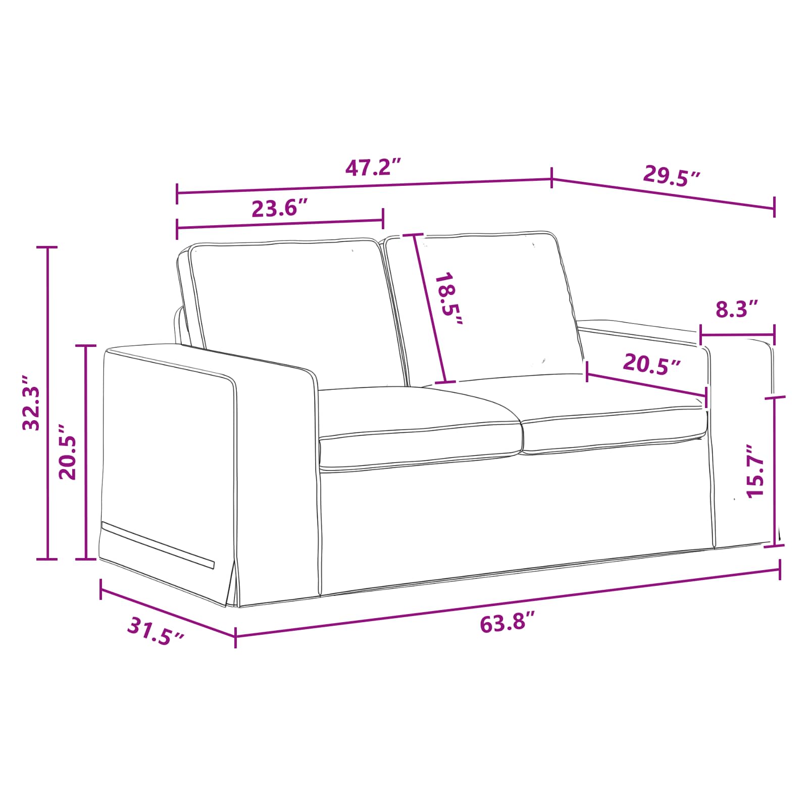 Sofa Dunkelgrau 162 x 80 x 82 cm Stoff