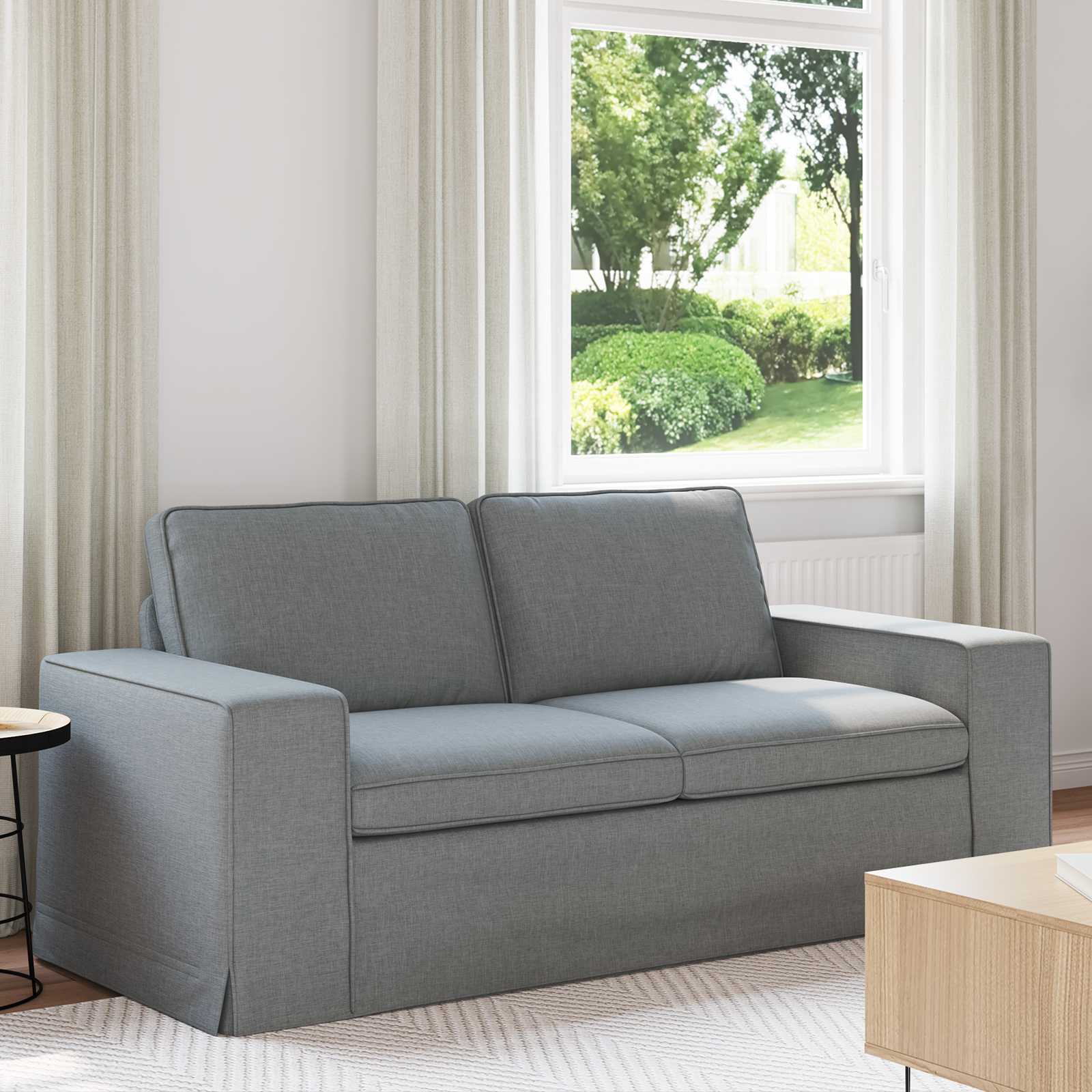 Sofa Hellgrau 182 x 80 x 82 cm Stoff
