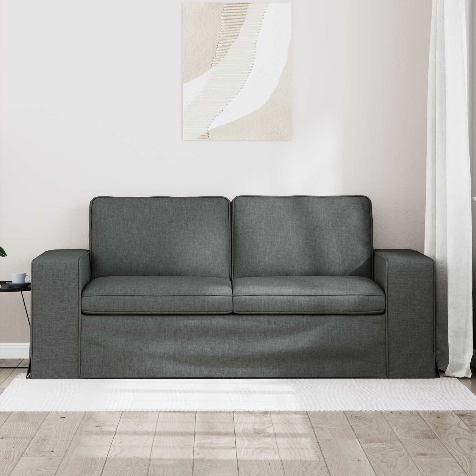 Sofa Dunkelgrau 182 x 80 x 82 cm Stoff