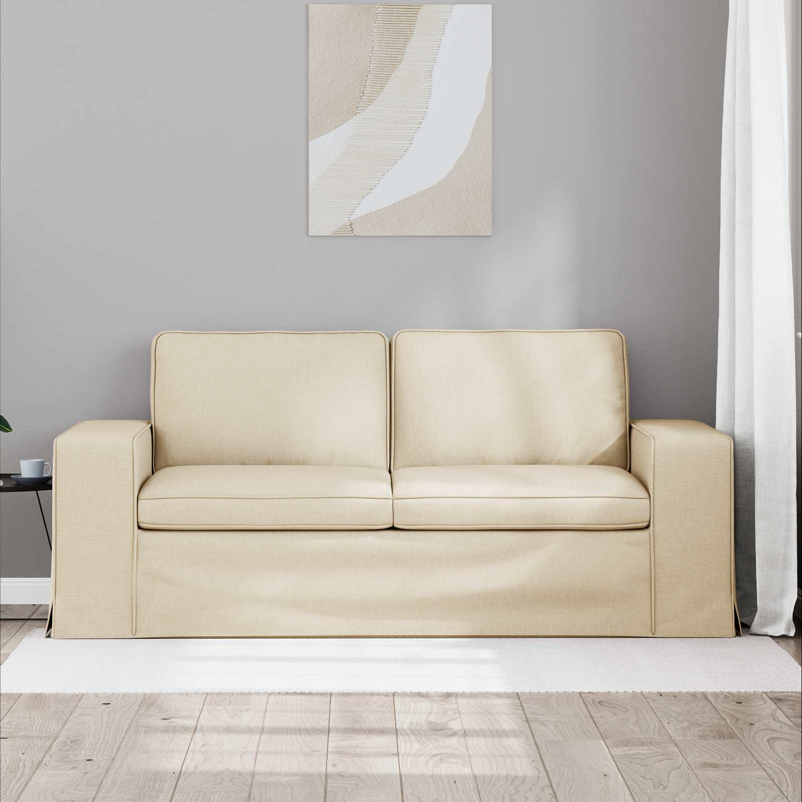 Sofa Creme 182 x 80 x 82 cm Stoff