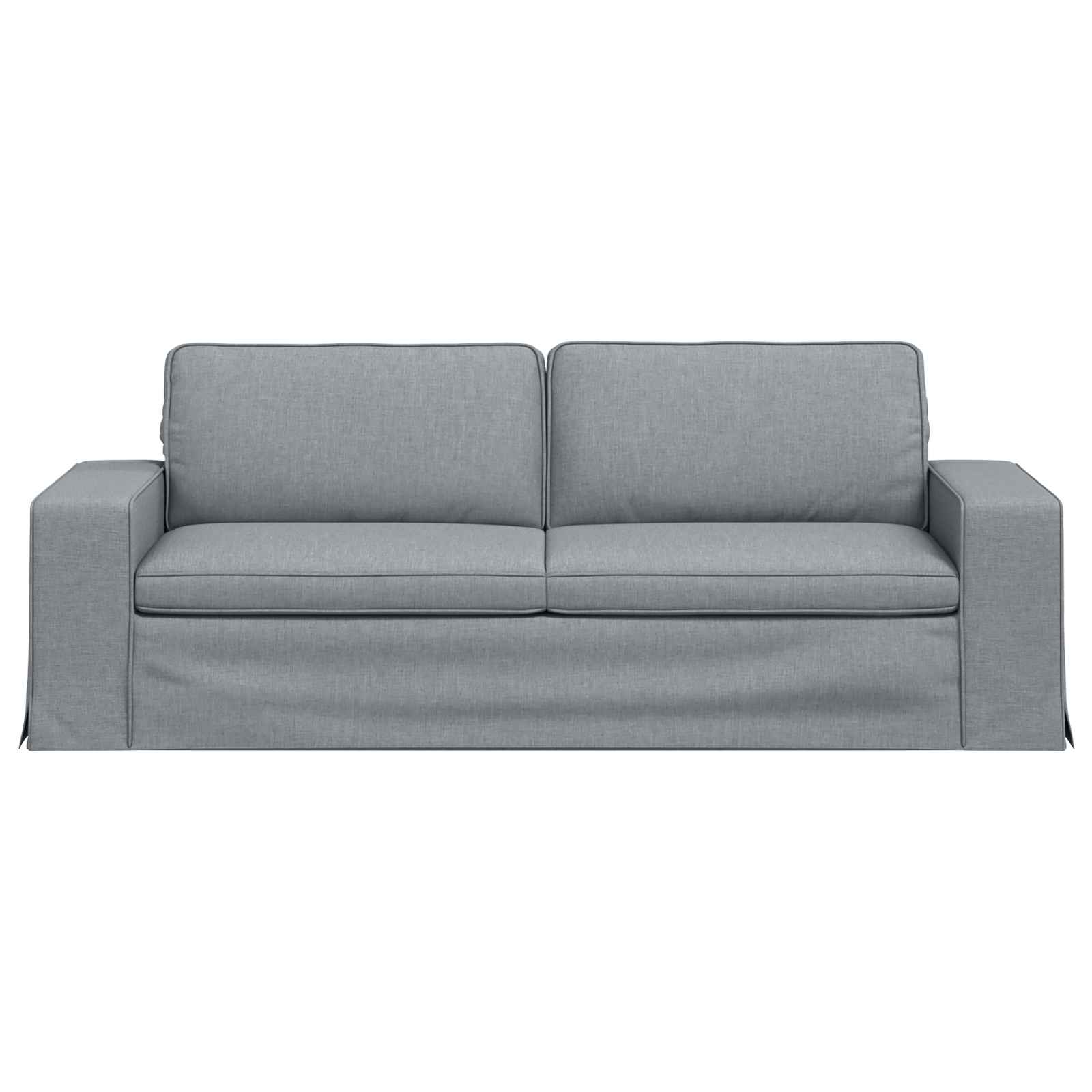 Sofa Hellgrau 222 x 80 x 82 cm Stoff