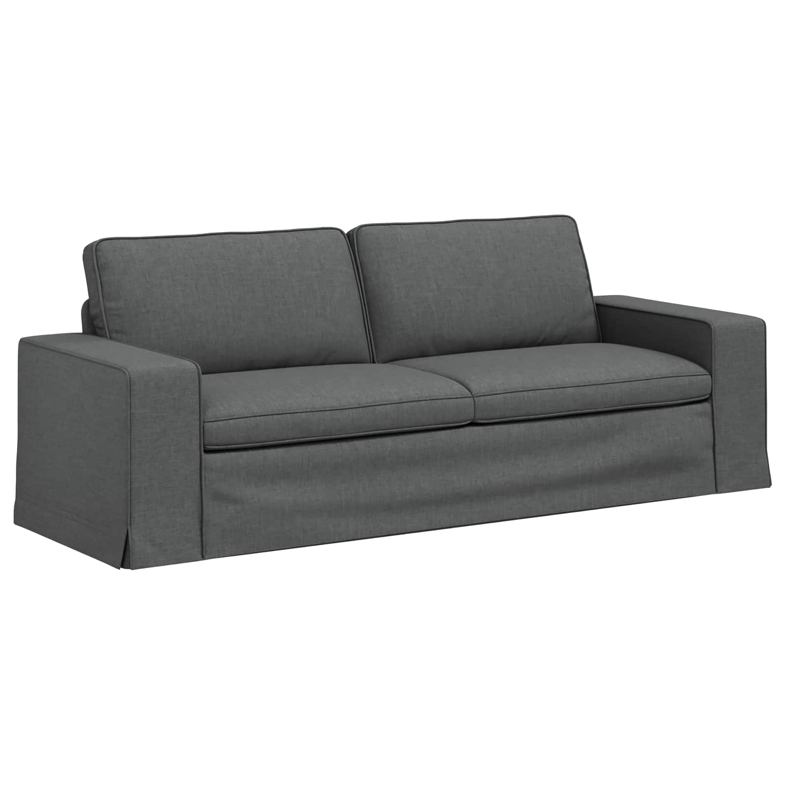 Sofa Dunkelgrau 222 x 80 x 82 cm Stoff
