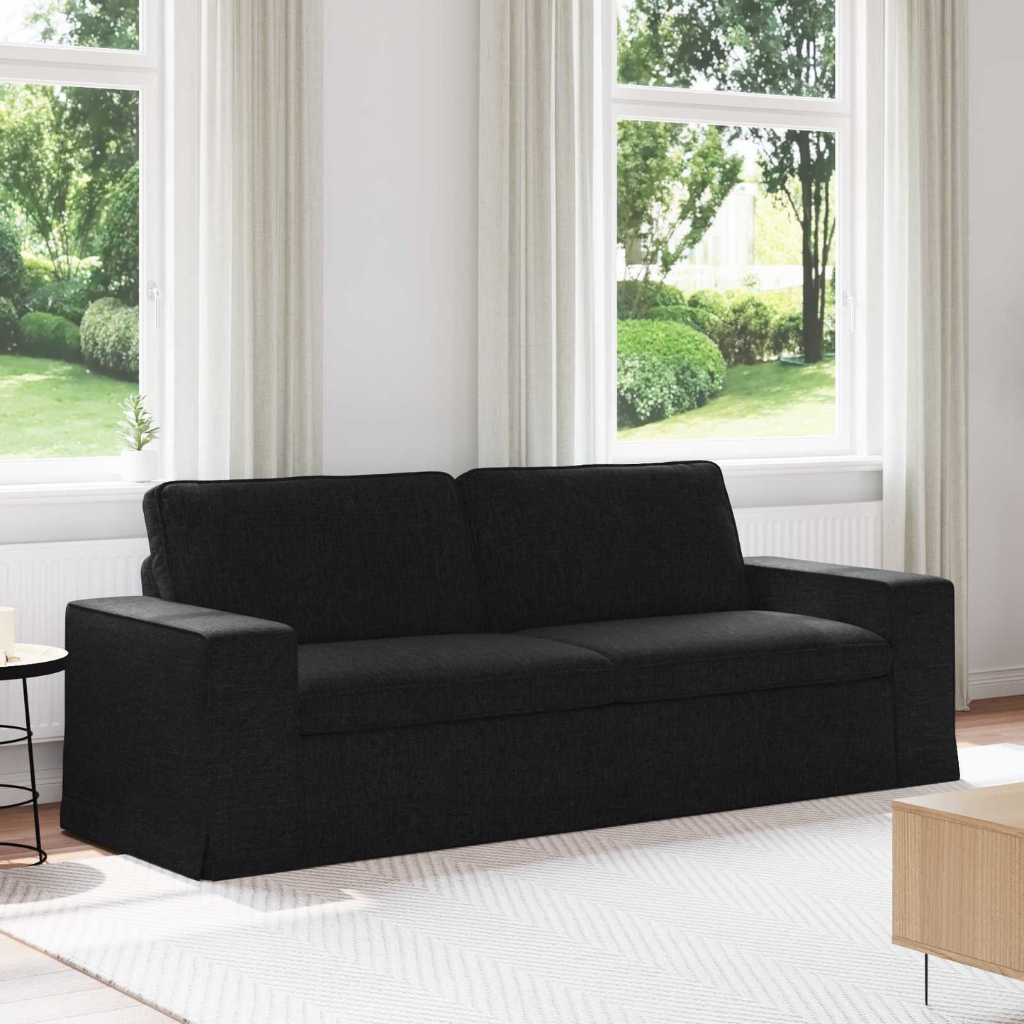 Sofa Schwarz 222 x 80 x 82 cm Stoff