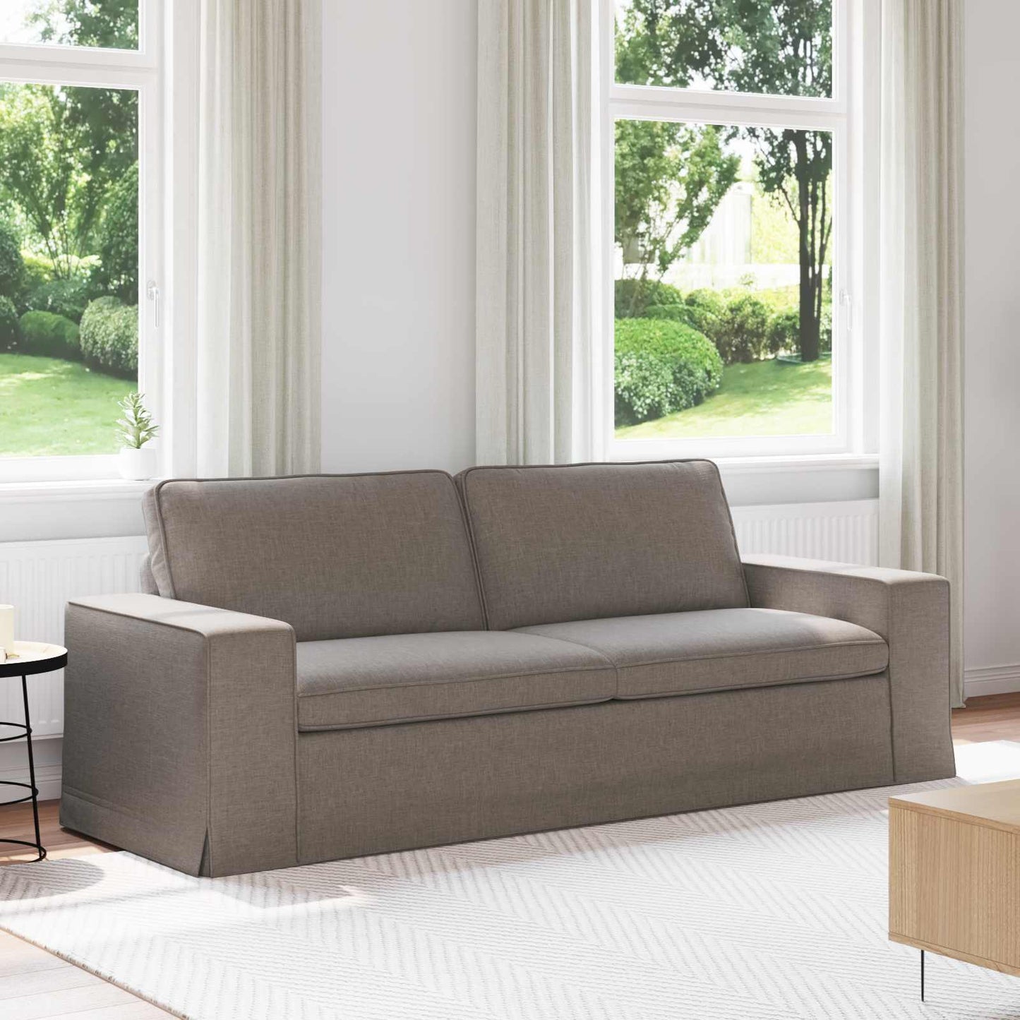 Sofa Taupe 222 x 80 x 82 cm Stoff