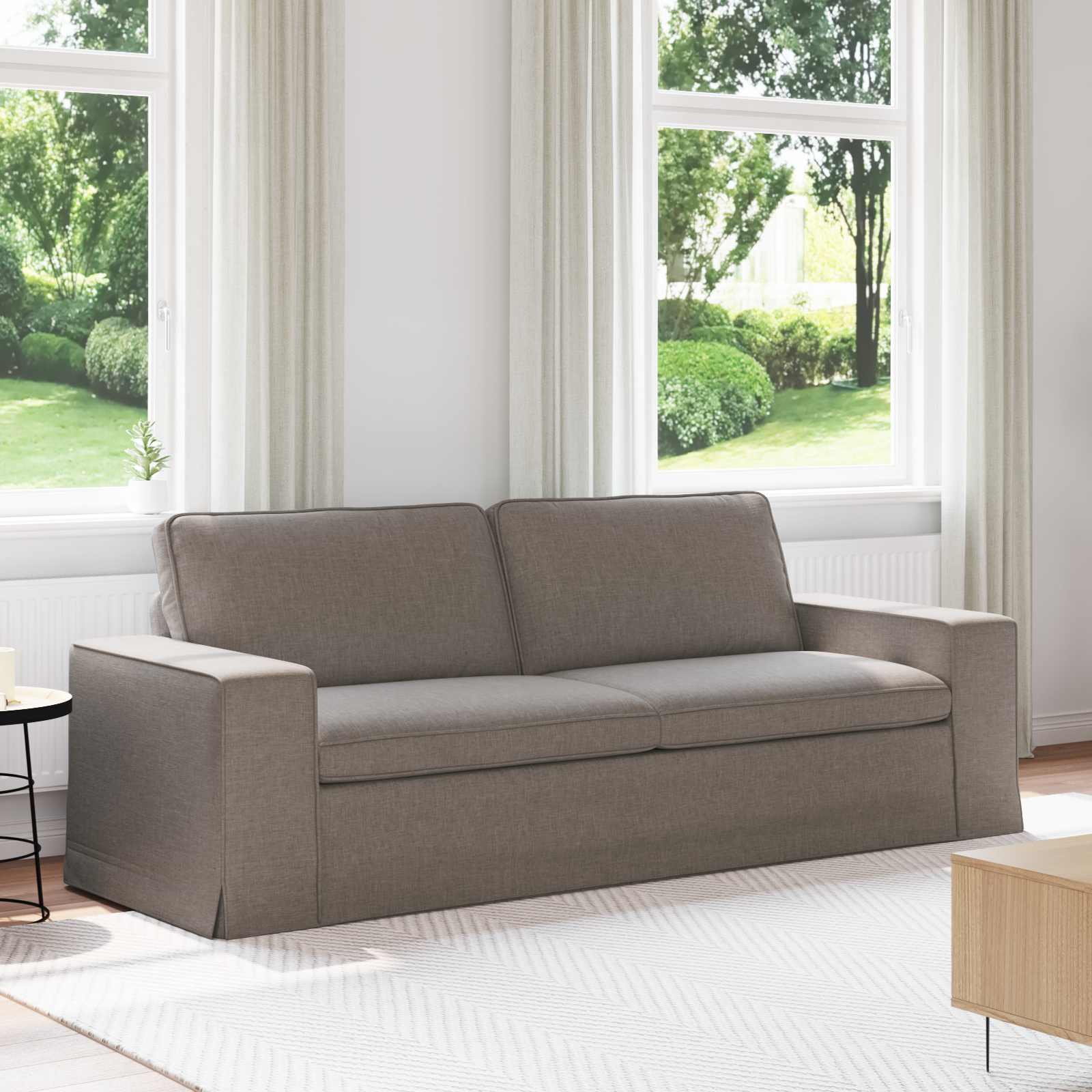 Sofa Taupe 222 x 80 x 82 cm Stoff