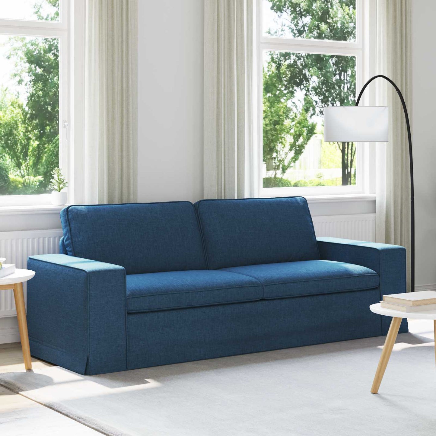 Sofa Blau 222 x 80 x 82 cm Stoff
