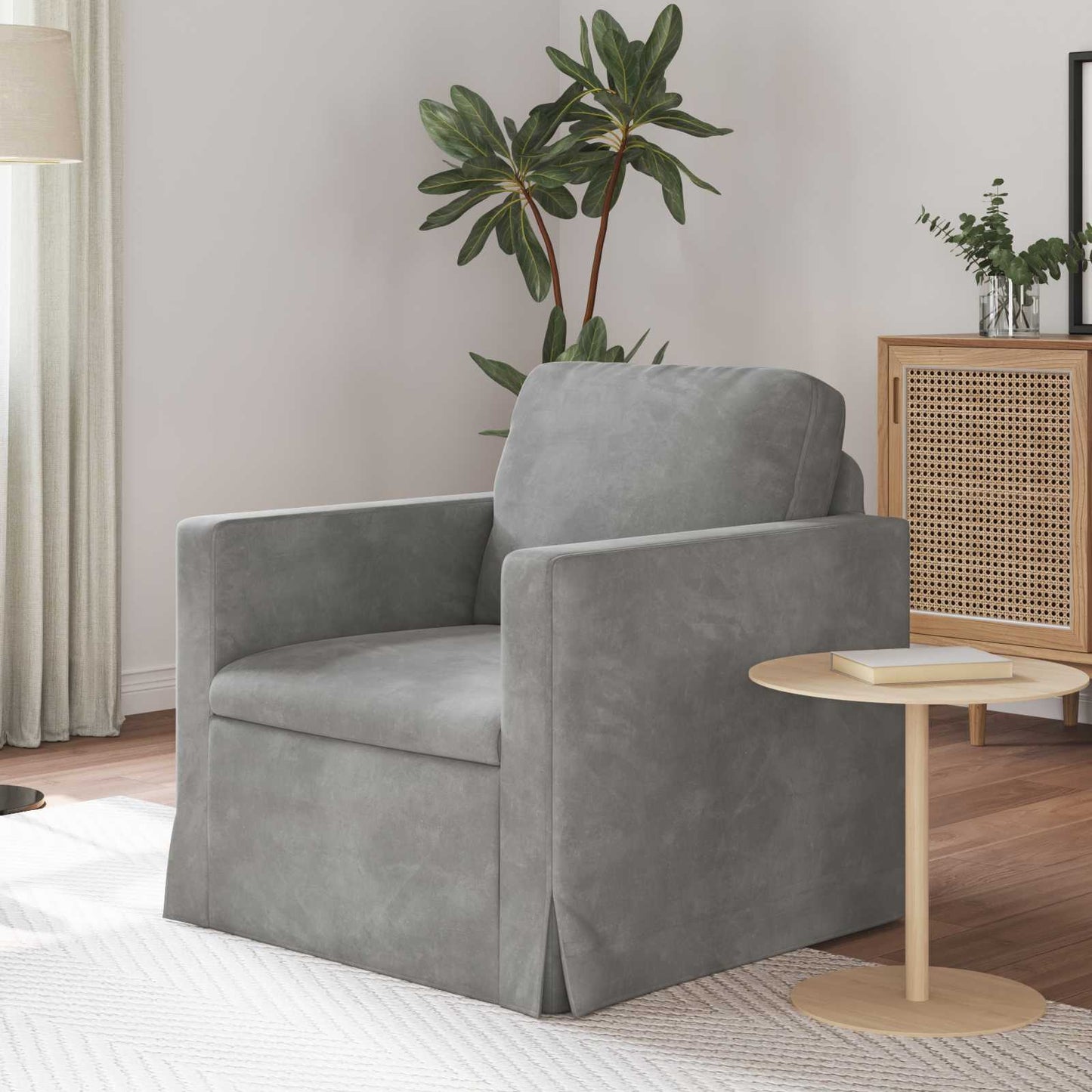 Sofa Hellgrau 78 x 78 x 80 cm Samt