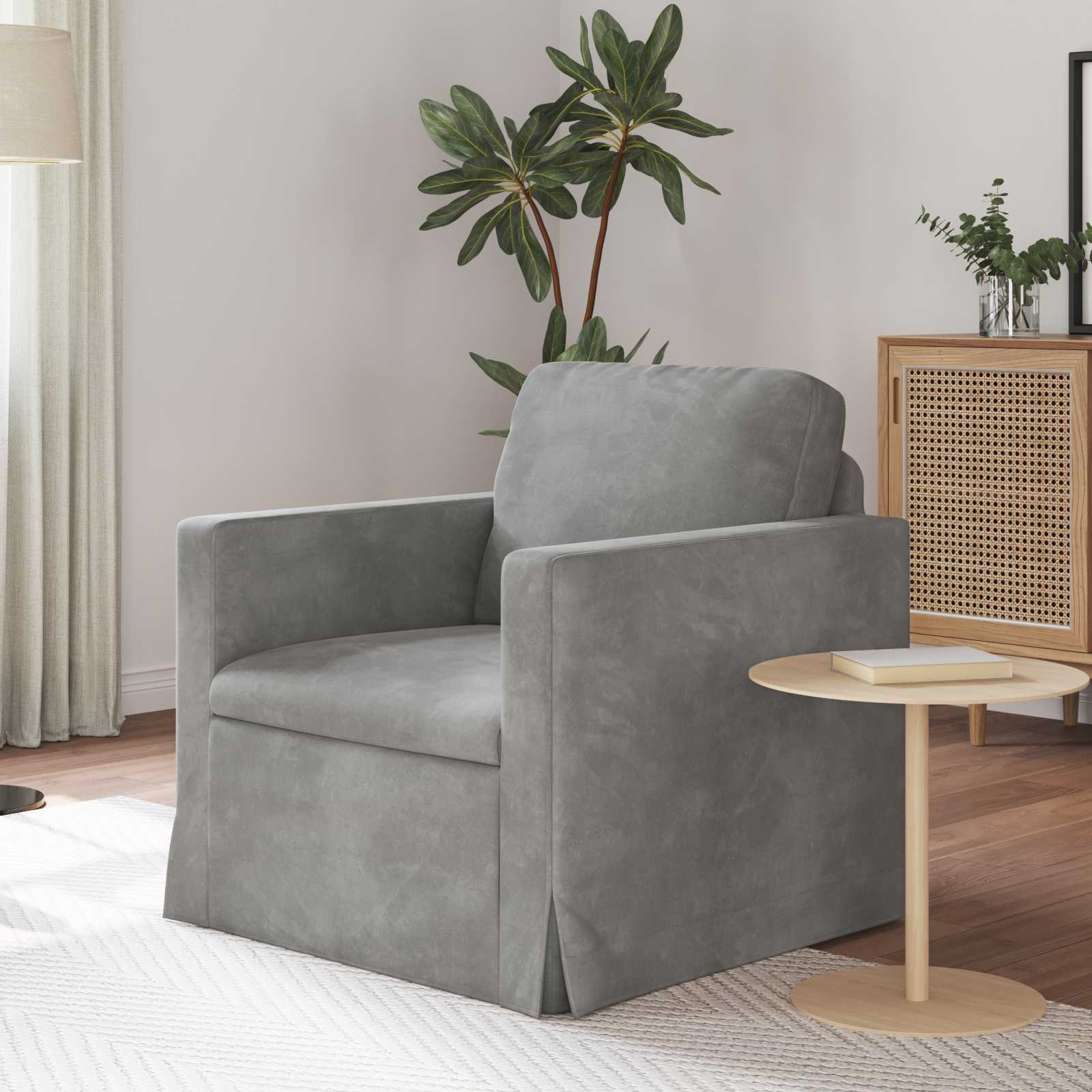 Sofa Hellgrau 78 x 78 x 80 cm Samt