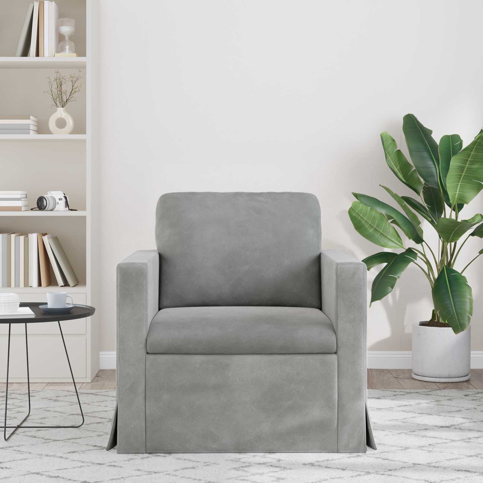 Sofa Hellgrau 78 x 78 x 80 cm Samt