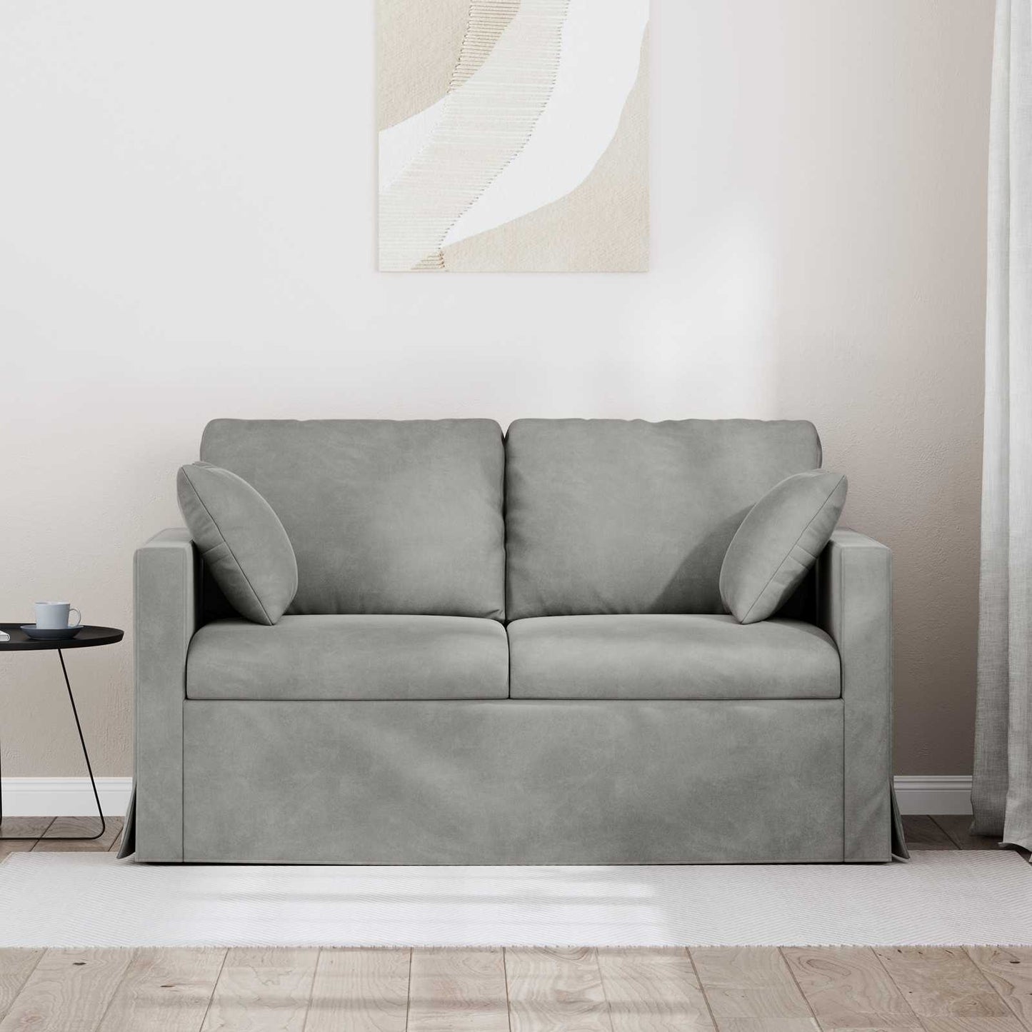 Sofa Hellgrau 138 x 78 x 80 cm Samt