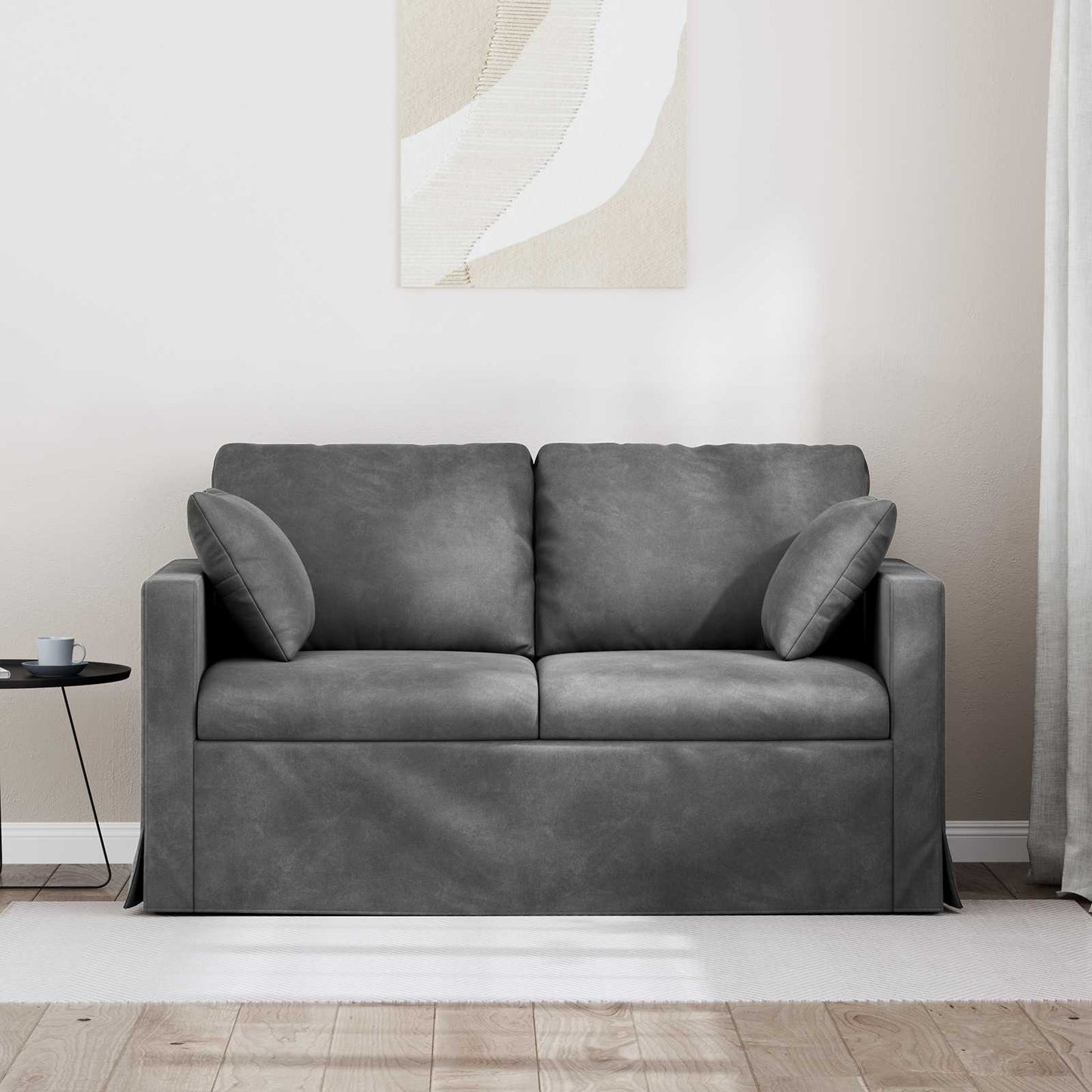 Sofa Dunkelgrau 138 x 78 x 80 cm Samt