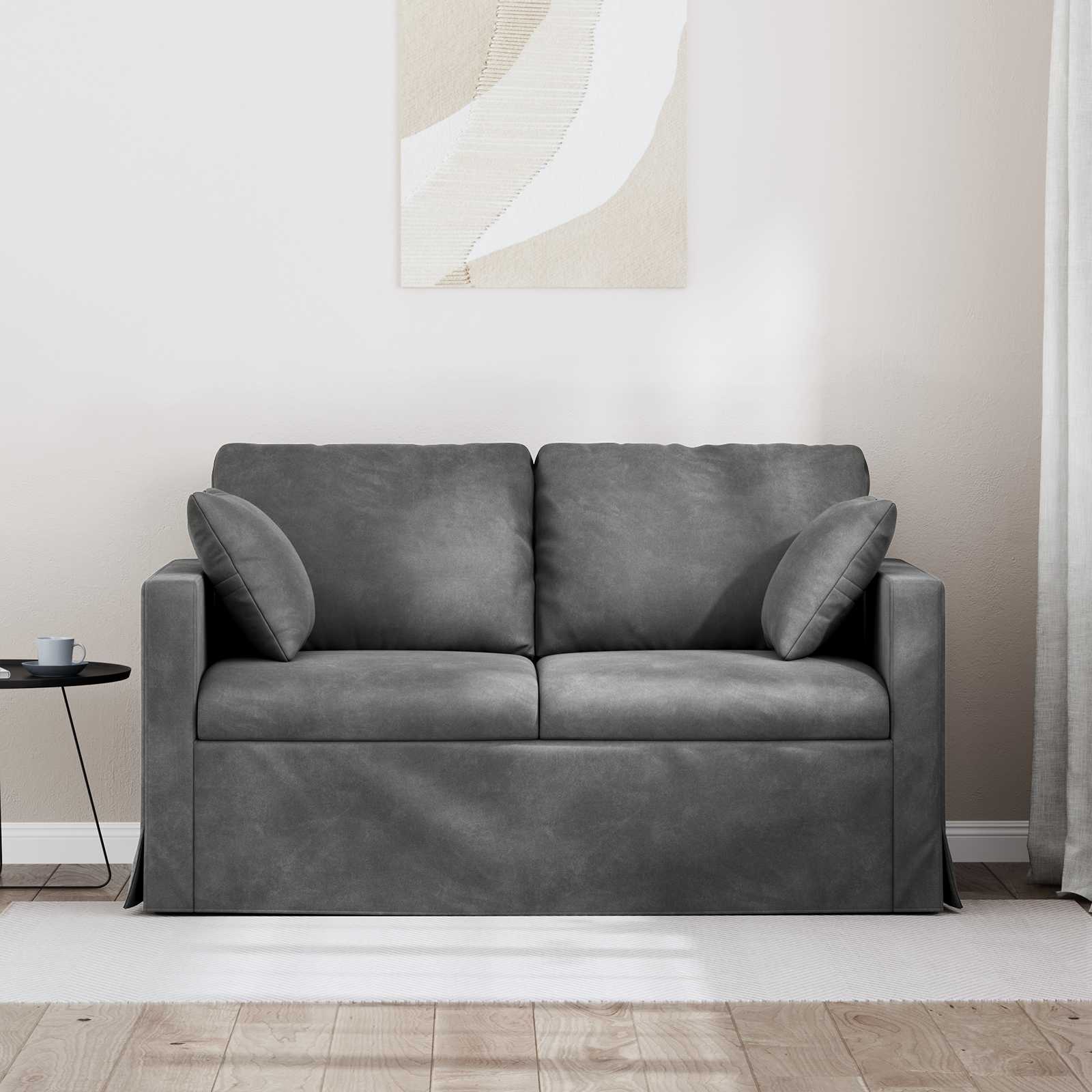 Sofa Dunkelgrau 138 x 78 x 80 cm Samt
