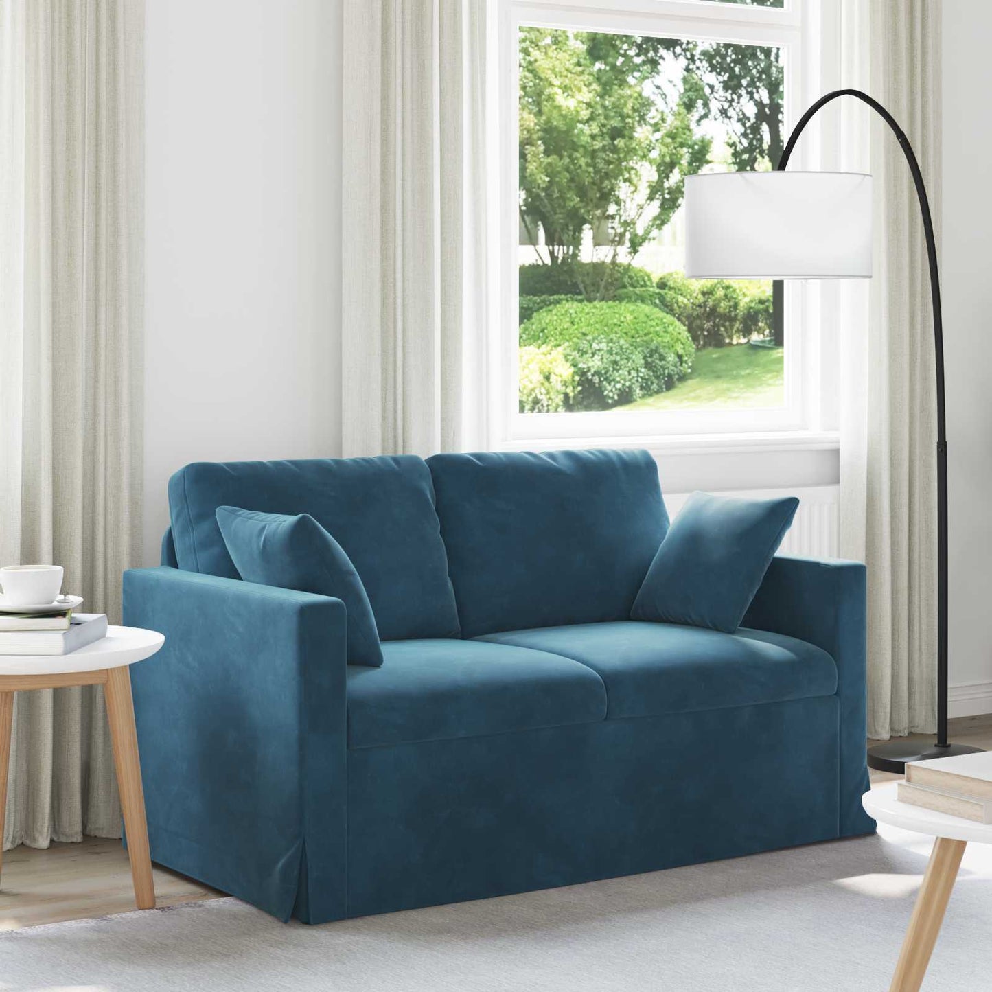 Sofa Blau 138 x 78 x 80 cm Samt