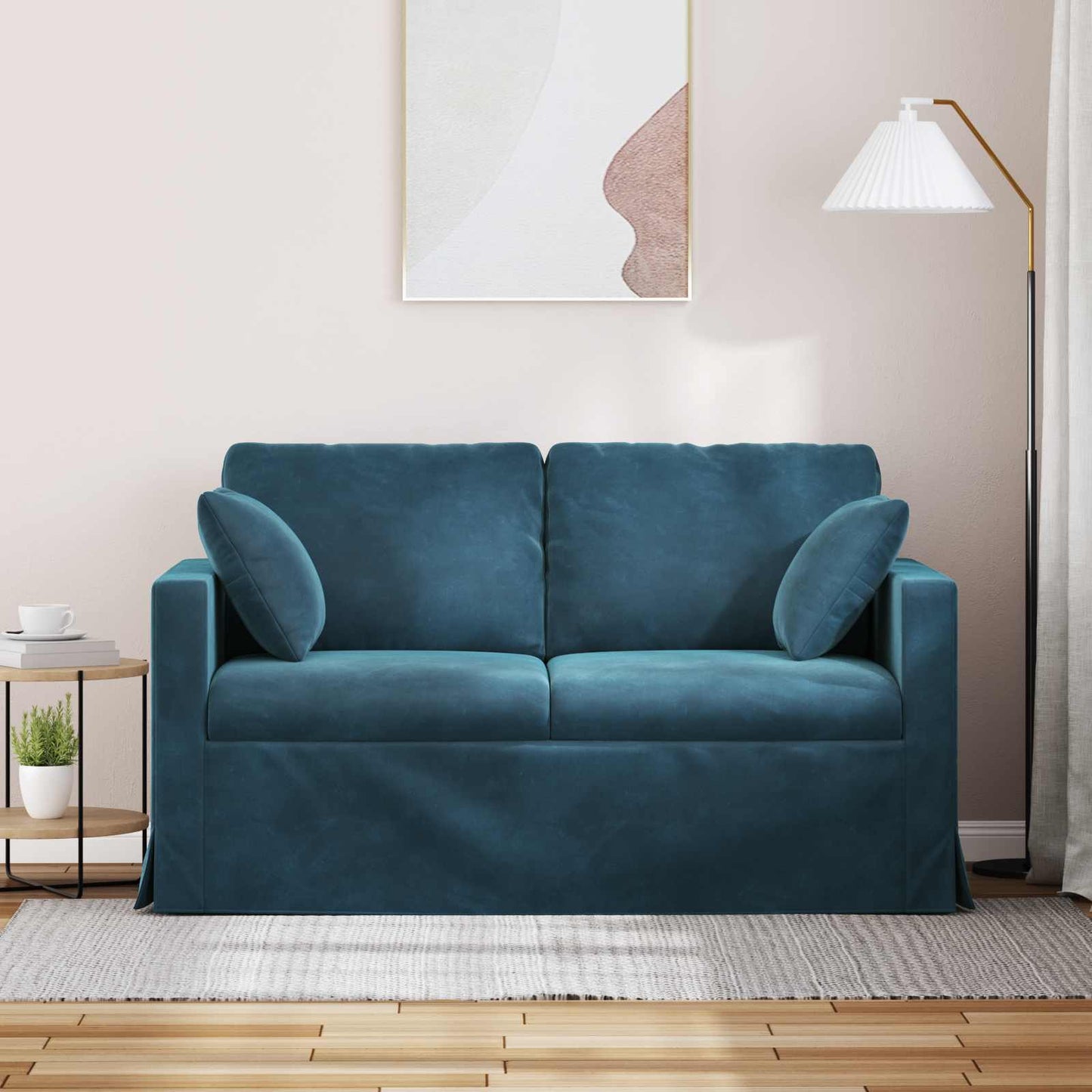 Sofa Blau 138 x 78 x 80 cm Samt