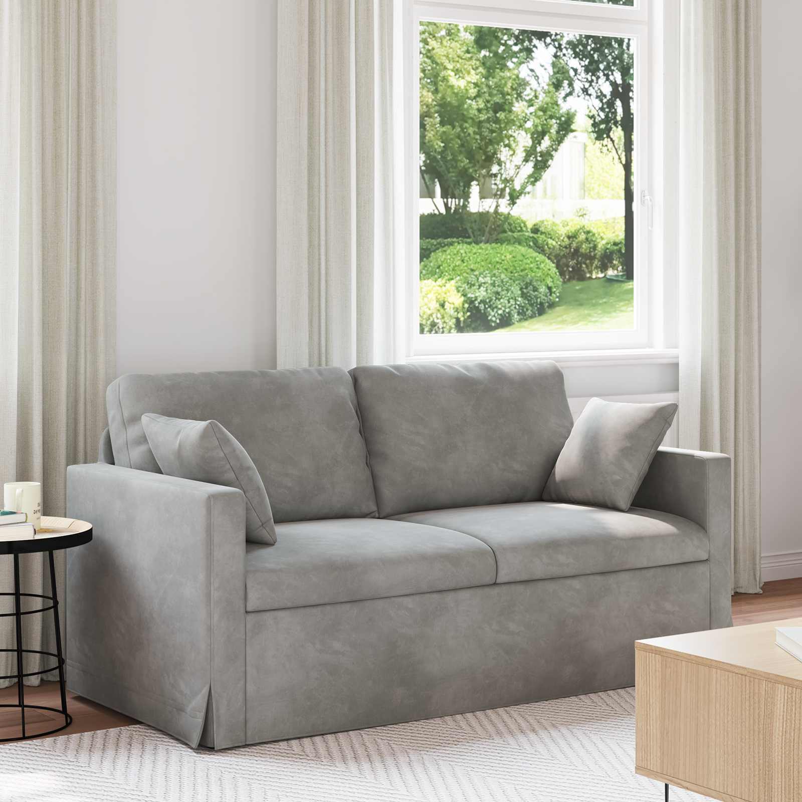 Sofa Hellgrau 158 x 78 x 80 cm Samt