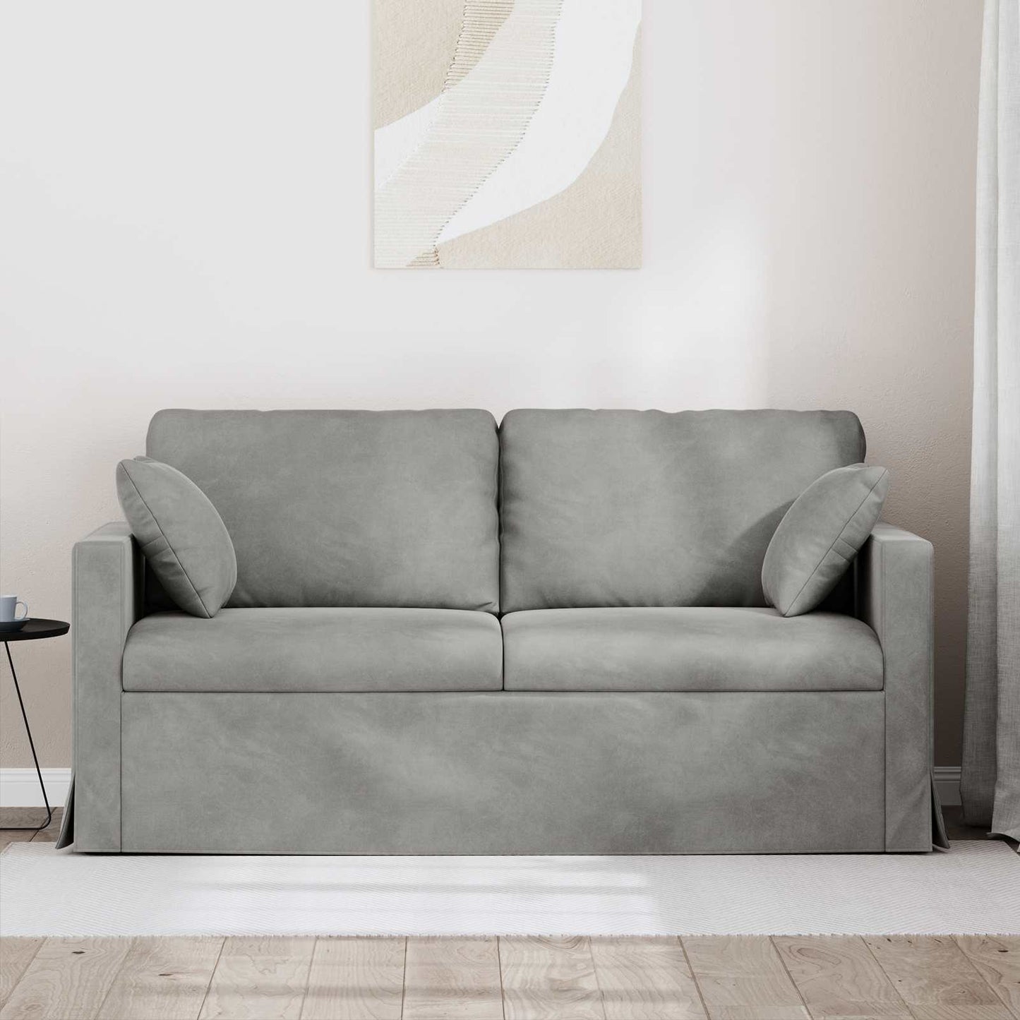 Sofa Hellgrau 158 x 78 x 80 cm Samt