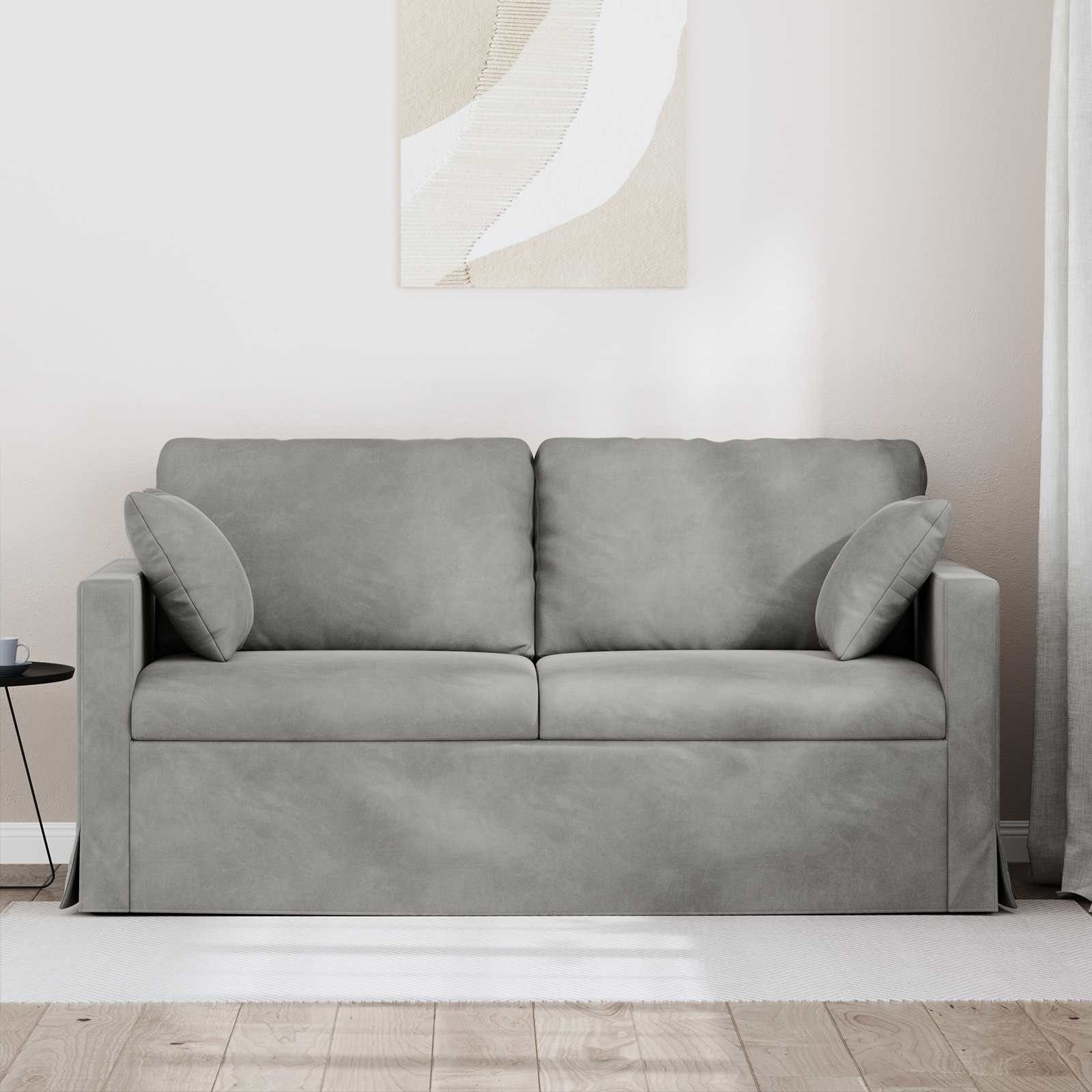 Sofa Hellgrau 158 x 78 x 80 cm Samt