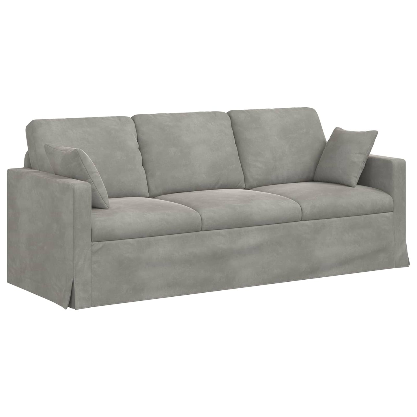 Sofa Hellgrau 198 x 78 x 80 cm Samt