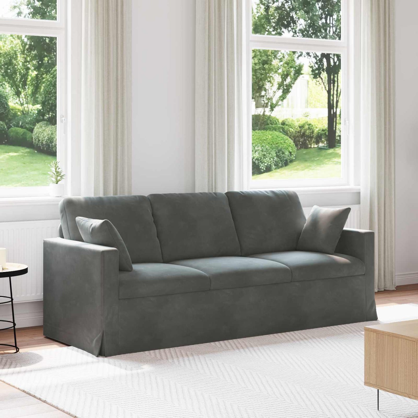 Sofa Dunkelgrau 198 x 78 x 80 cm Samt