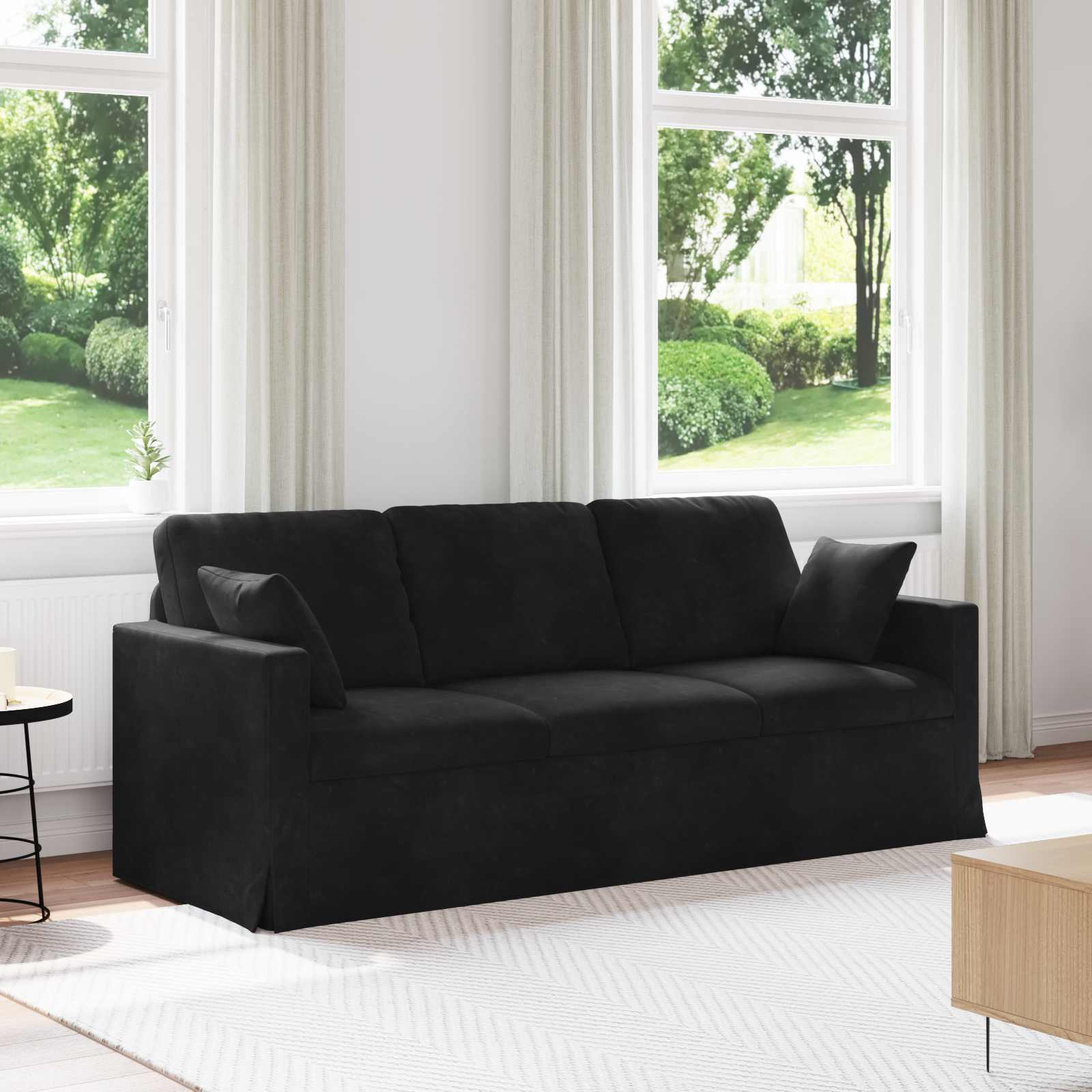 Sofa Schwarz 198 x 78 x 80 cm Samt