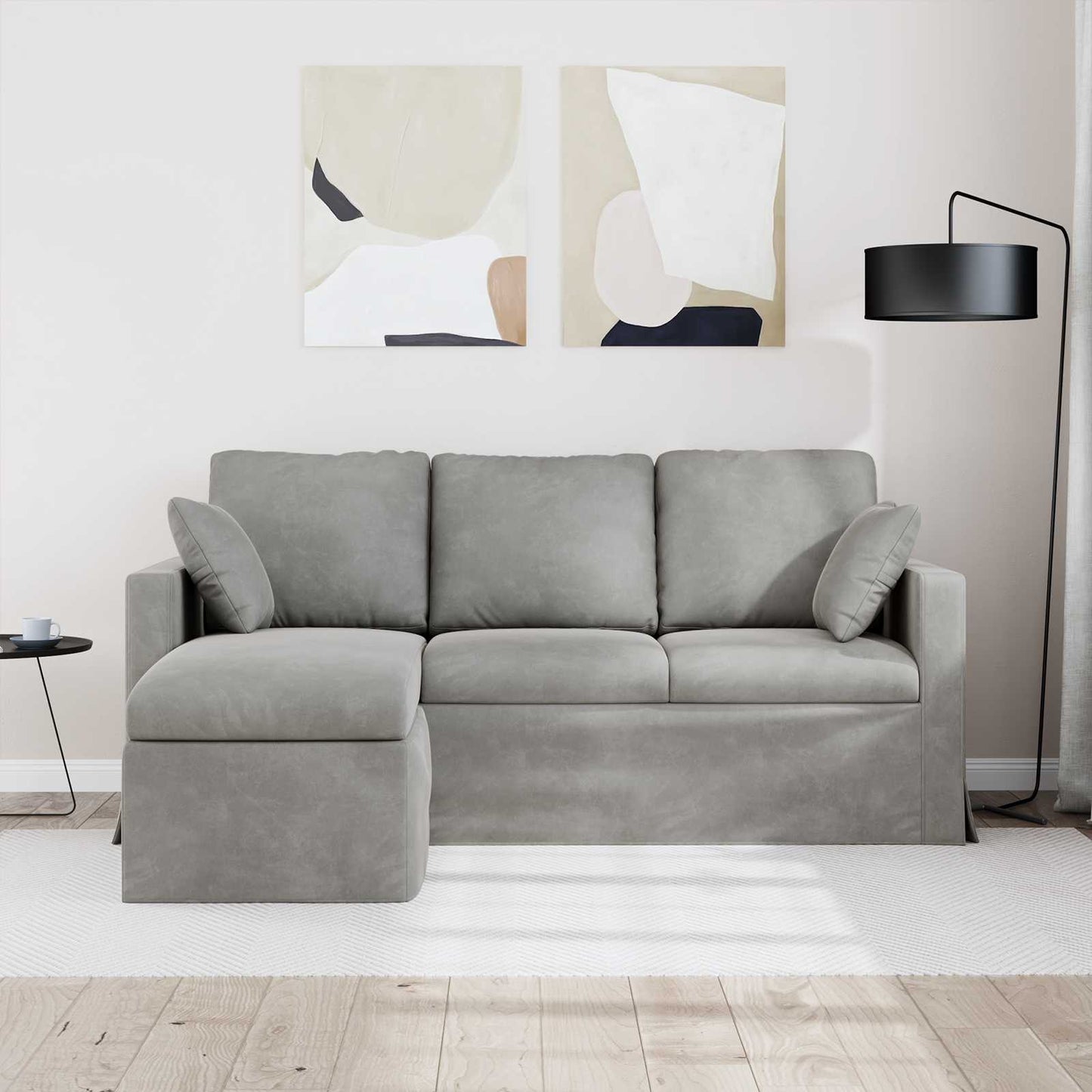 Sofa Hellgrau 178 x 134 x 80 cm Samt