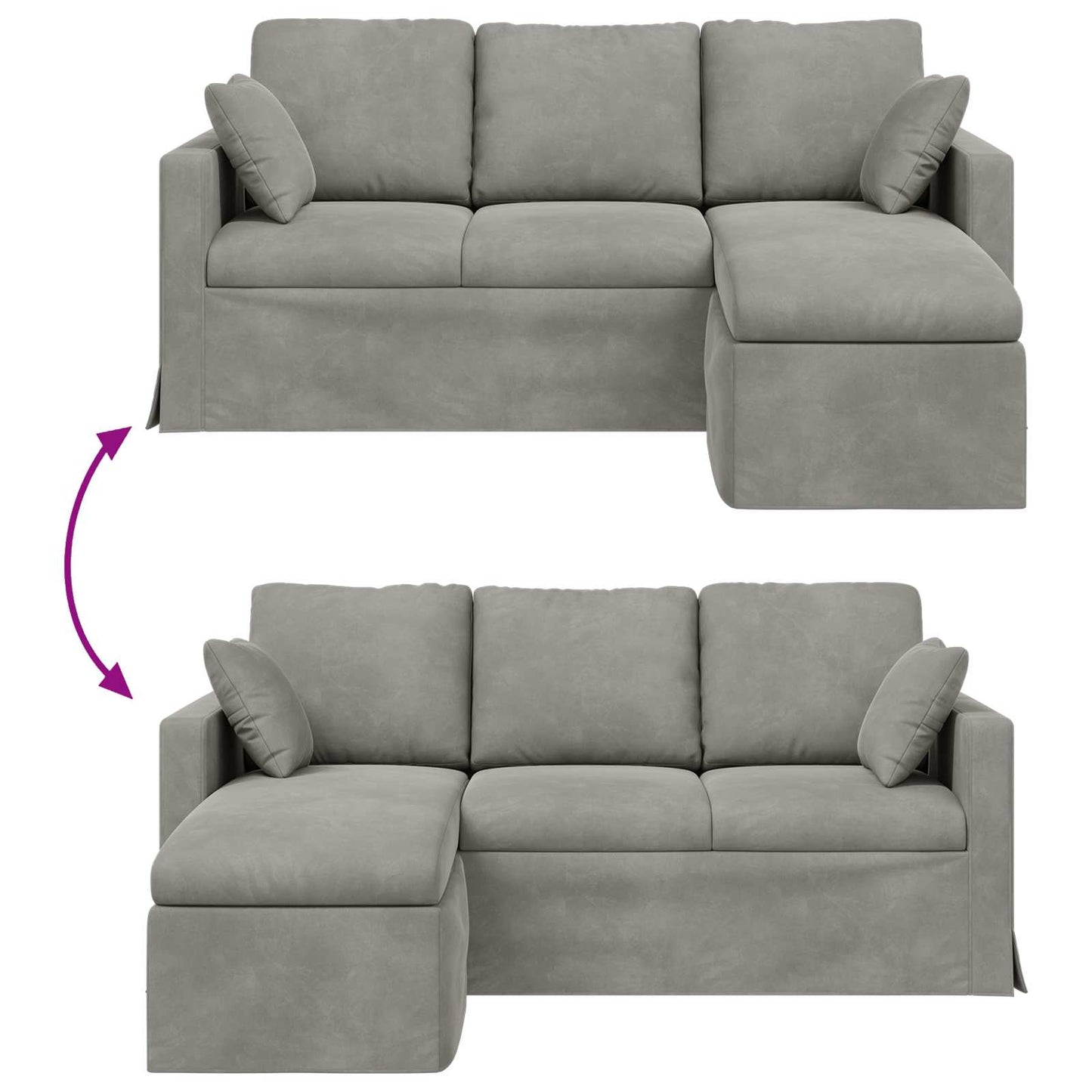 Sofa Hellgrau 178 x 134 x 80 cm Samt
