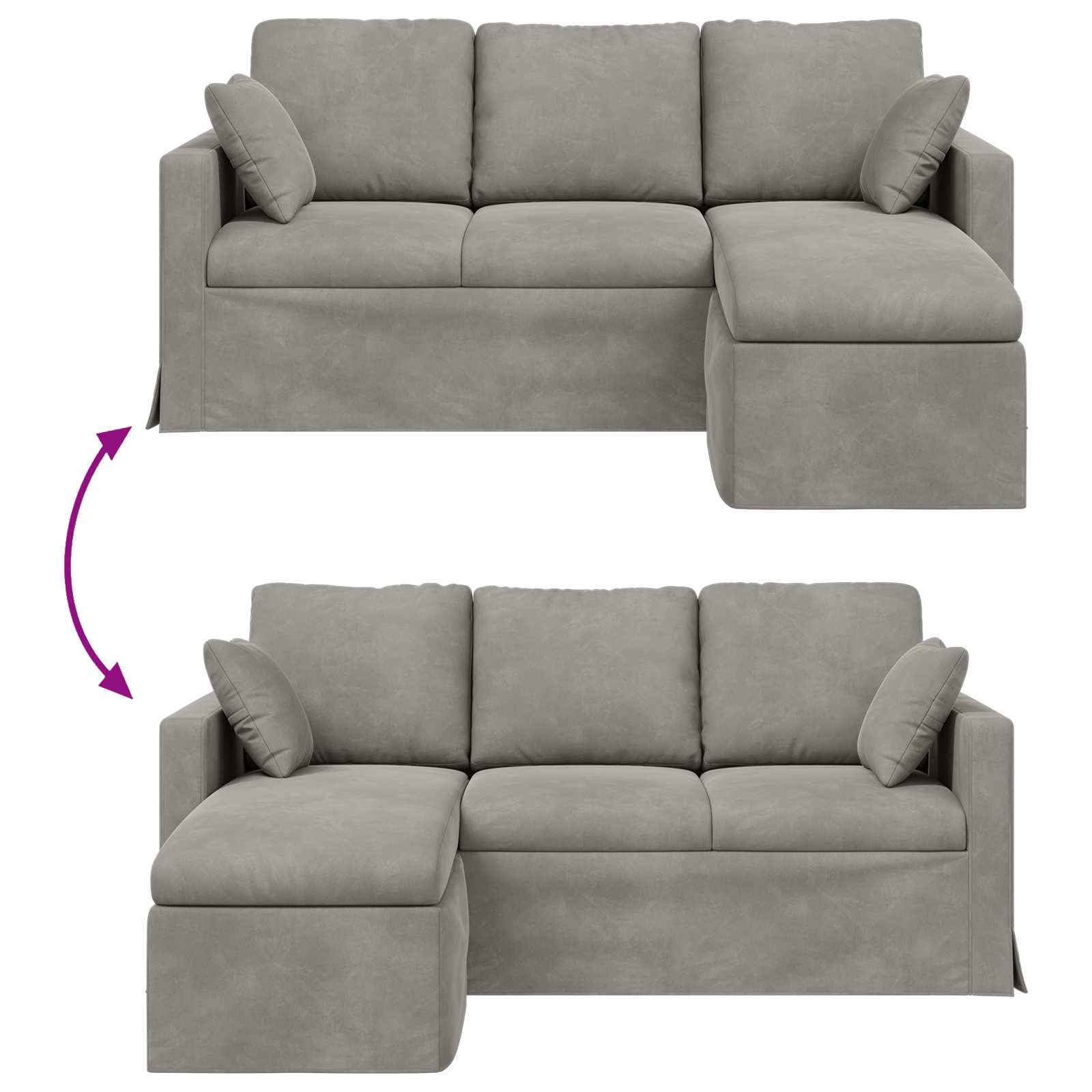 Sofa Hellgrau 178 x 134 x 80 cm Samt
