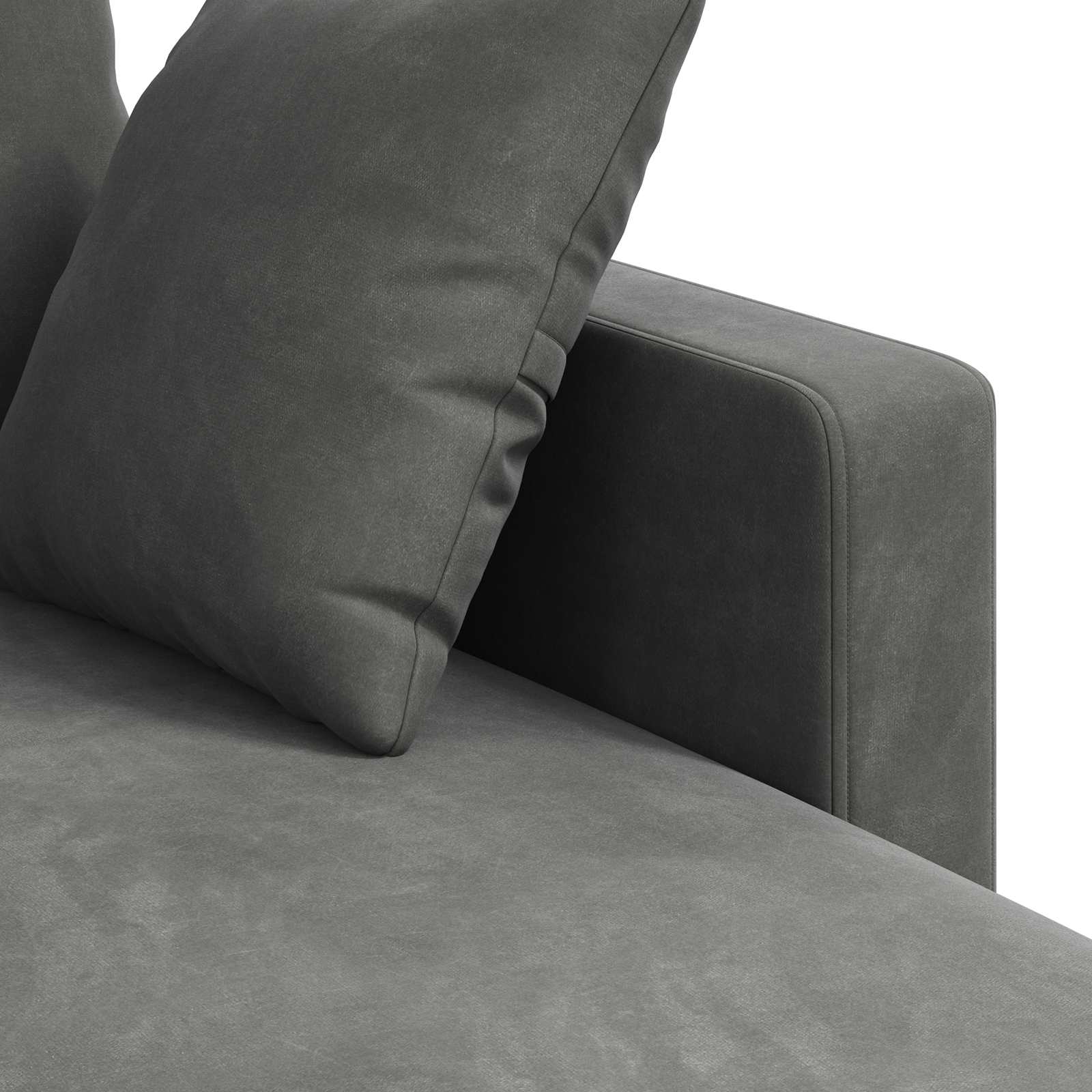 Sofa Dunkelgrau 178 x 134 x 80 cm Samt