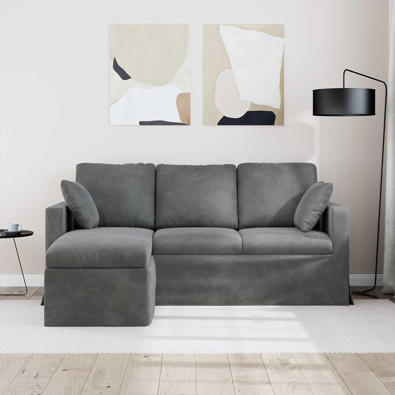 Sofa Dunkelgrau 178 x 134 x 80 cm Samt