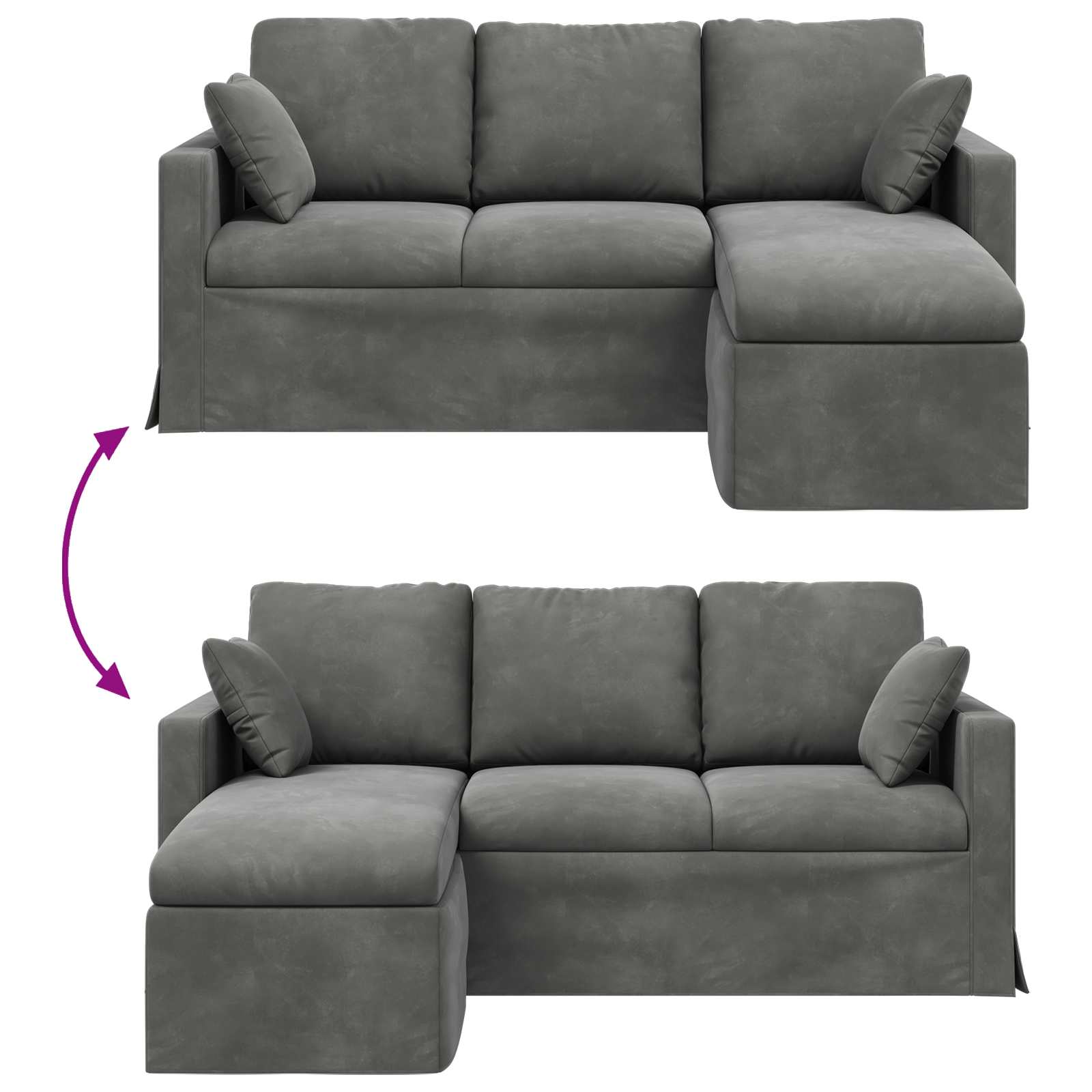 Sofa Dunkelgrau 178 x 134 x 80 cm Samt