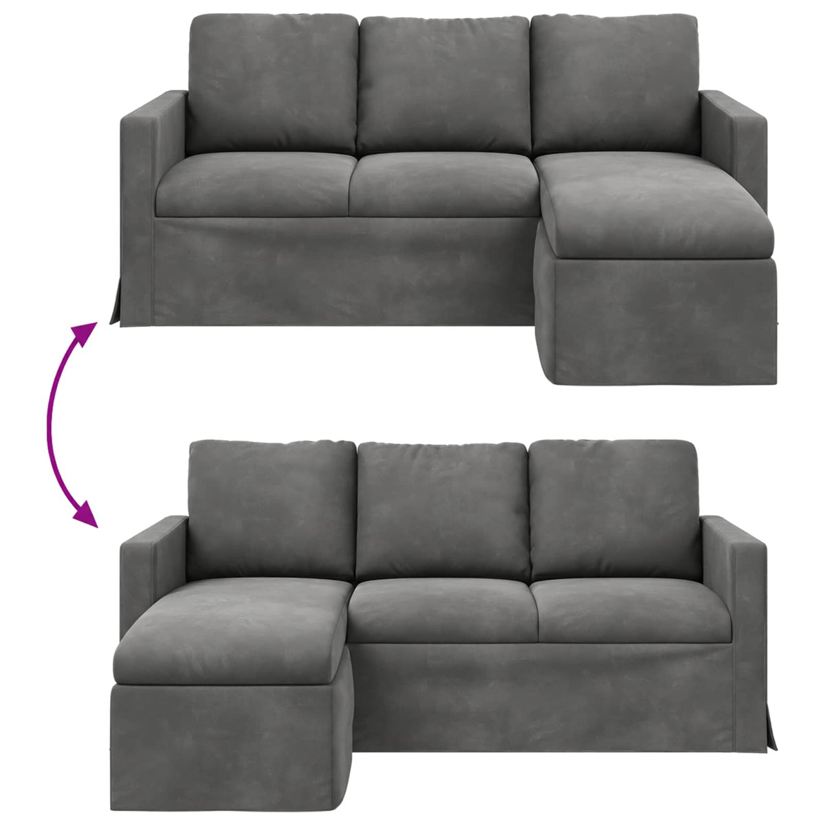 Sofa Dunkelgrau 178 x 134 x 80 cm Samt