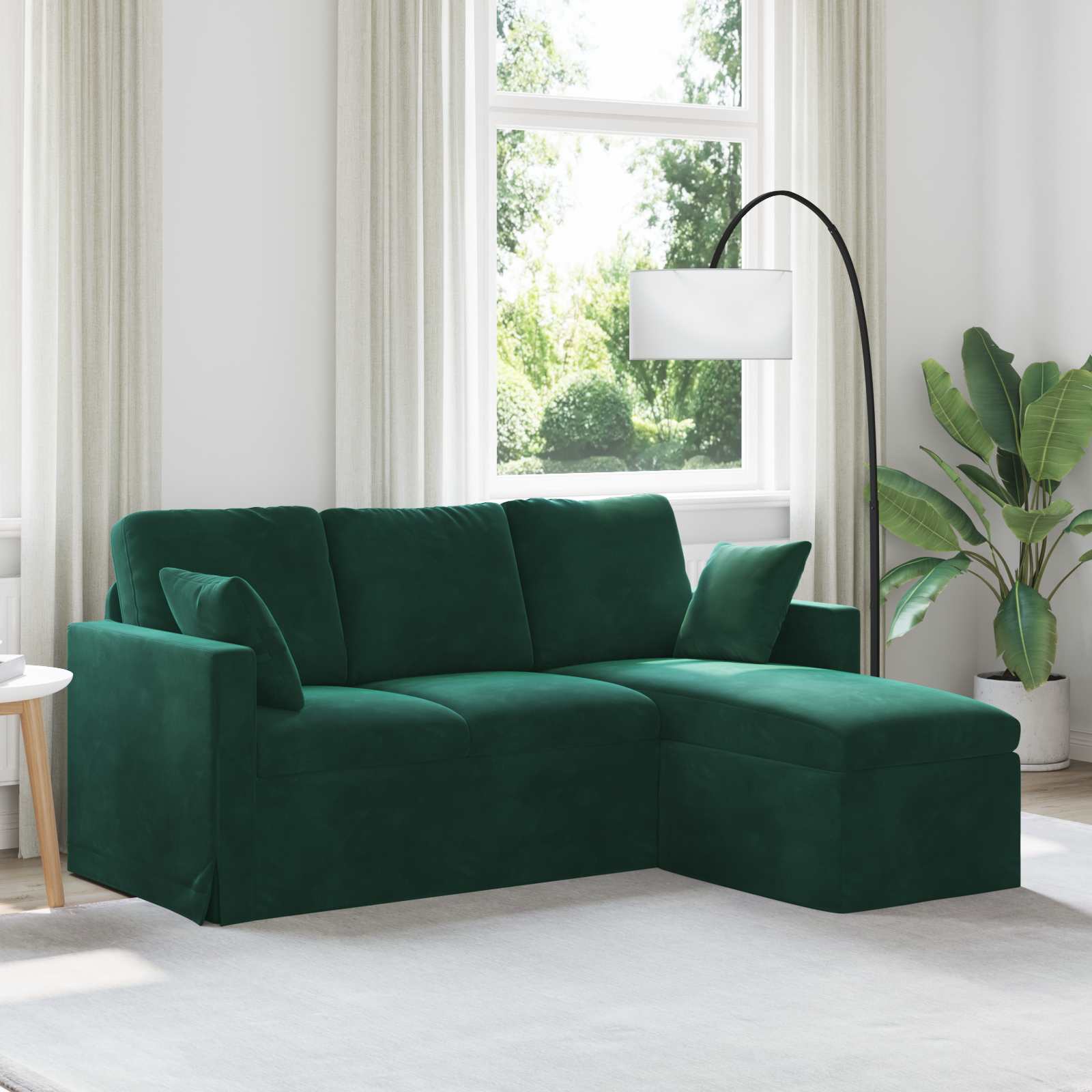 Sofa Dunkelgrün 178 x 134 x 80 cm Samt