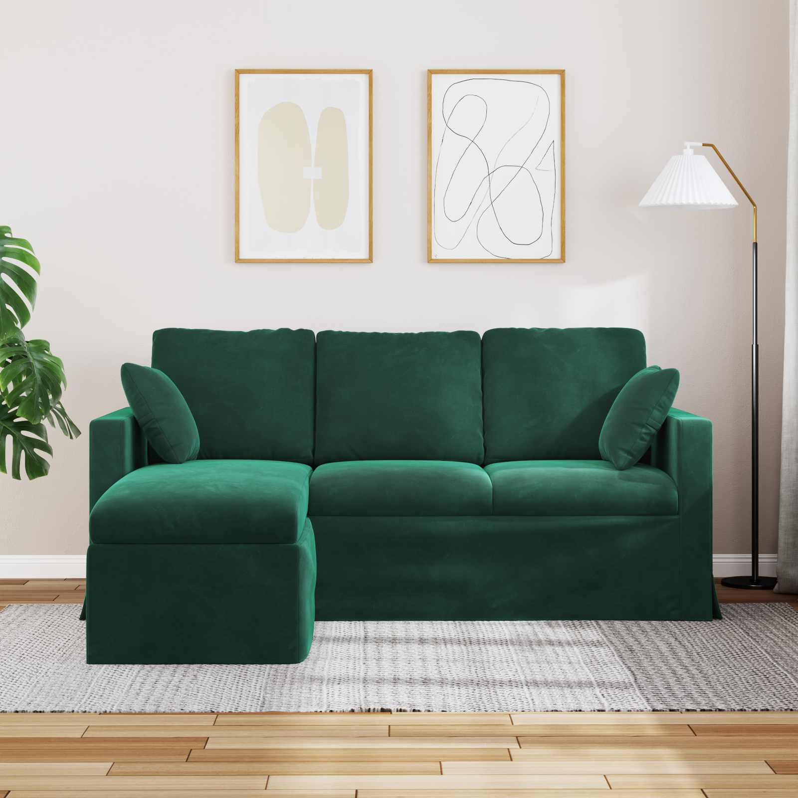 Sofa Dunkelgrün 178 x 134 x 80 cm Samt