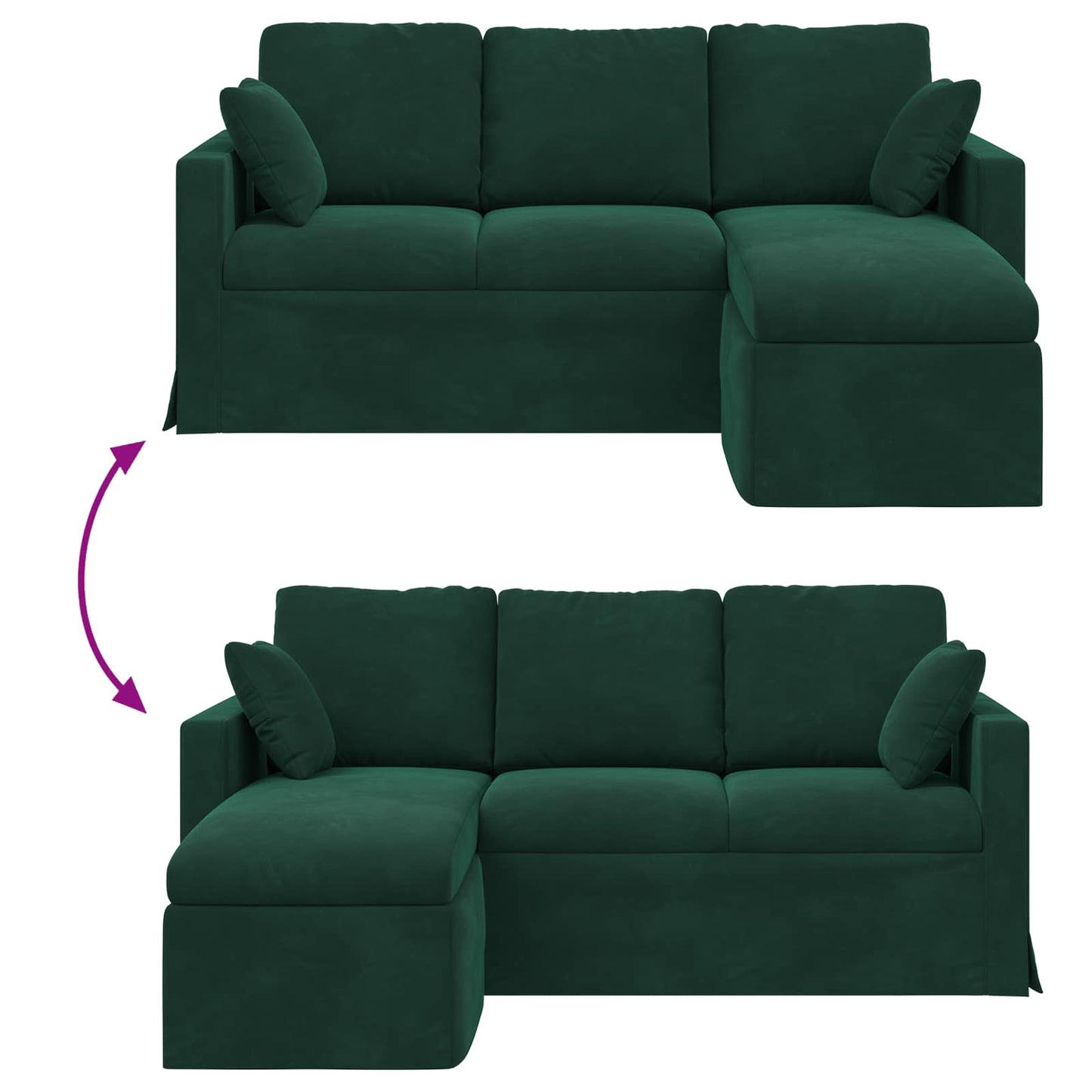 Sofa Dunkelgrün 178 x 134 x 80 cm Samt