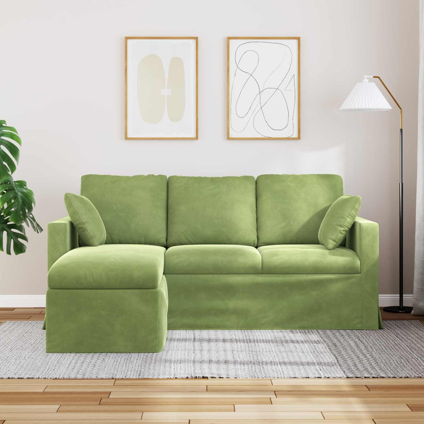 Sofa Hellgrün 178 x 134 x 80 cm Samt
