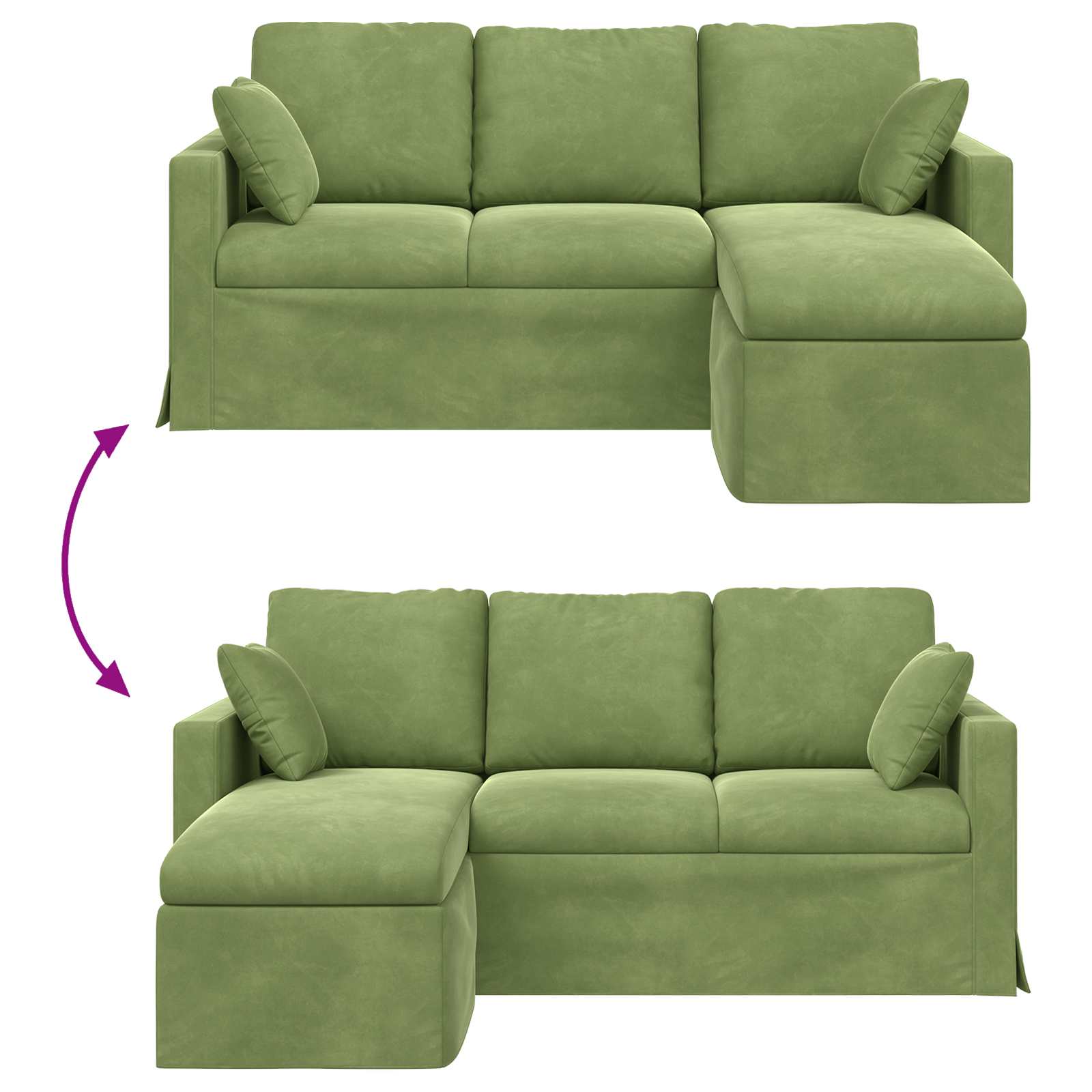 Sofa Hellgrün 178 x 134 x 80 cm Samt