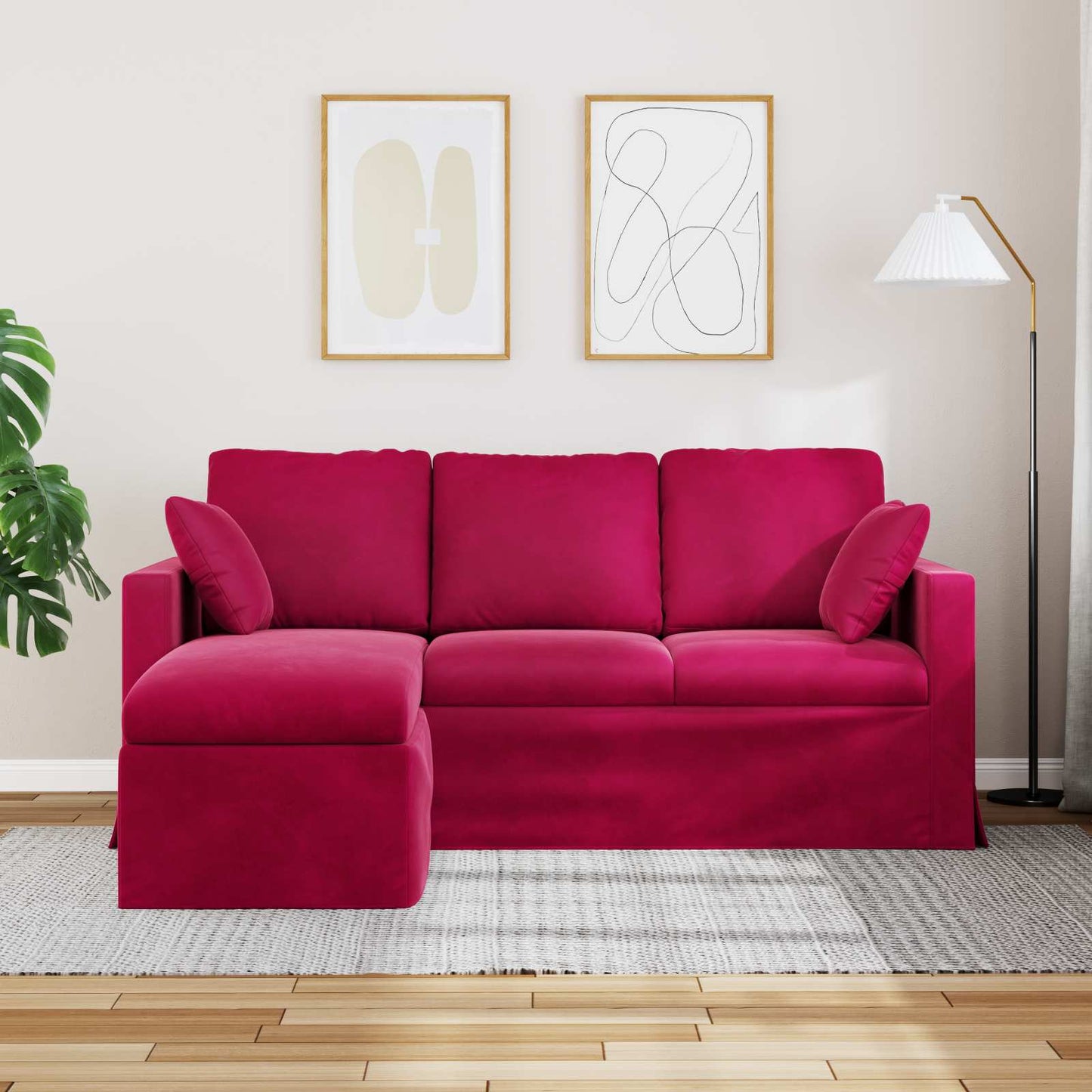 Sofa Weinrot 178 x 134 x 80 cm Samt