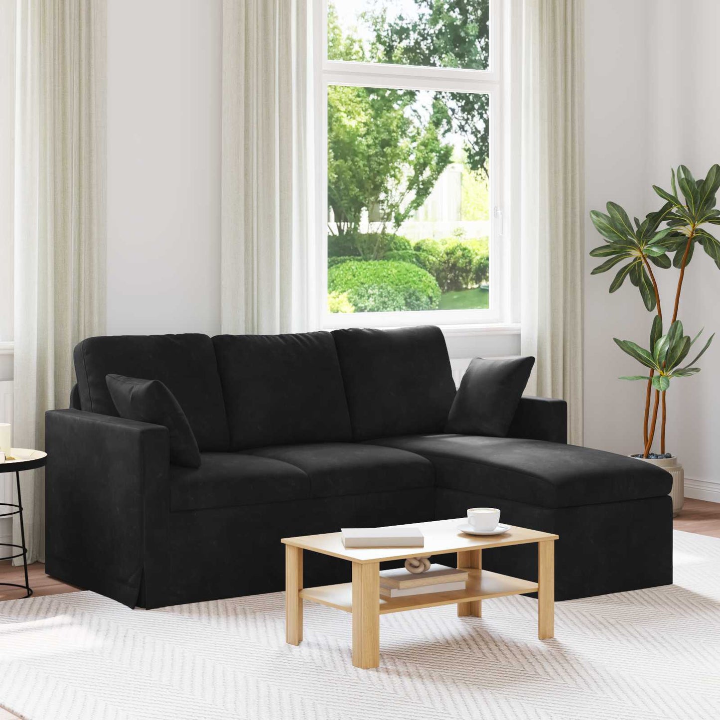 Sofa Schwarz 178 x 134 x 80 cm Samt