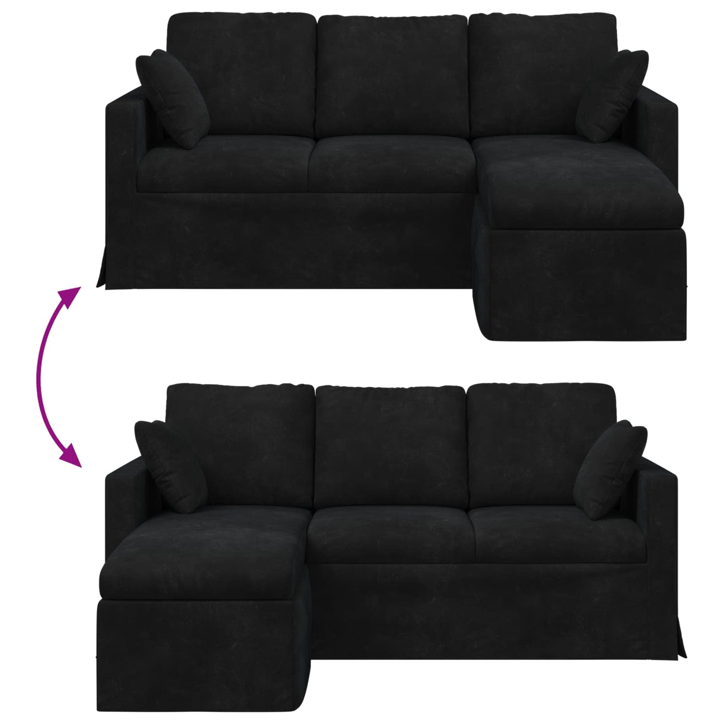 Sofa Schwarz 178 x 134 x 80 cm Samt